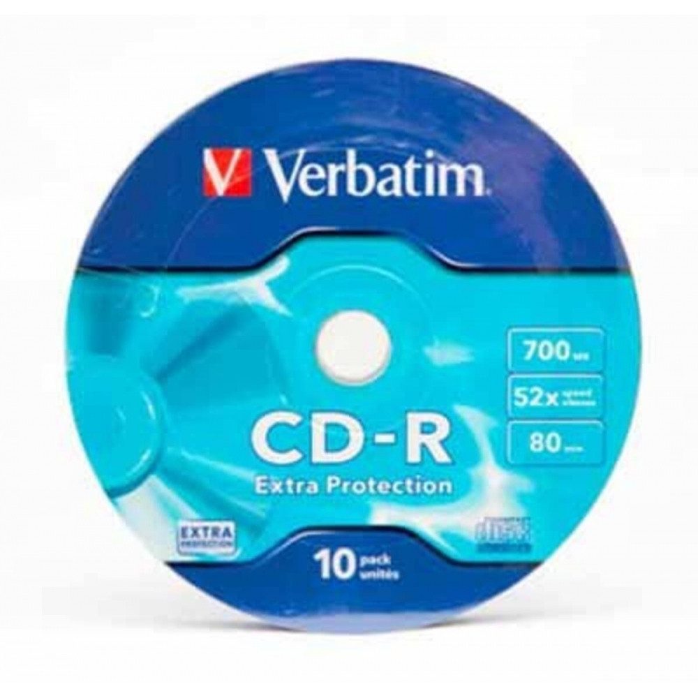 Verbatim CD-Rohling Verbatim CD-R 52X Wrap Extra Protection Medien, Hochwertige Materialien, Modernes Design, Einfache Handhabung