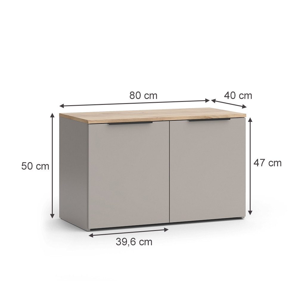 Vicco Wohnwand Wido, Greige/Sonoma, 2 Teile günstig online kaufen