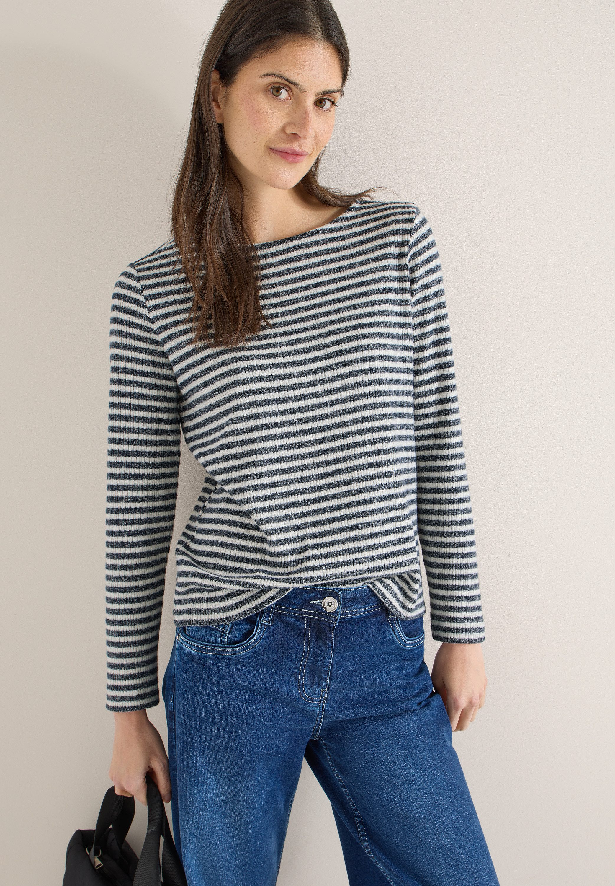 CECIL Langarmshirt mit U-Boot-Ausschnitt