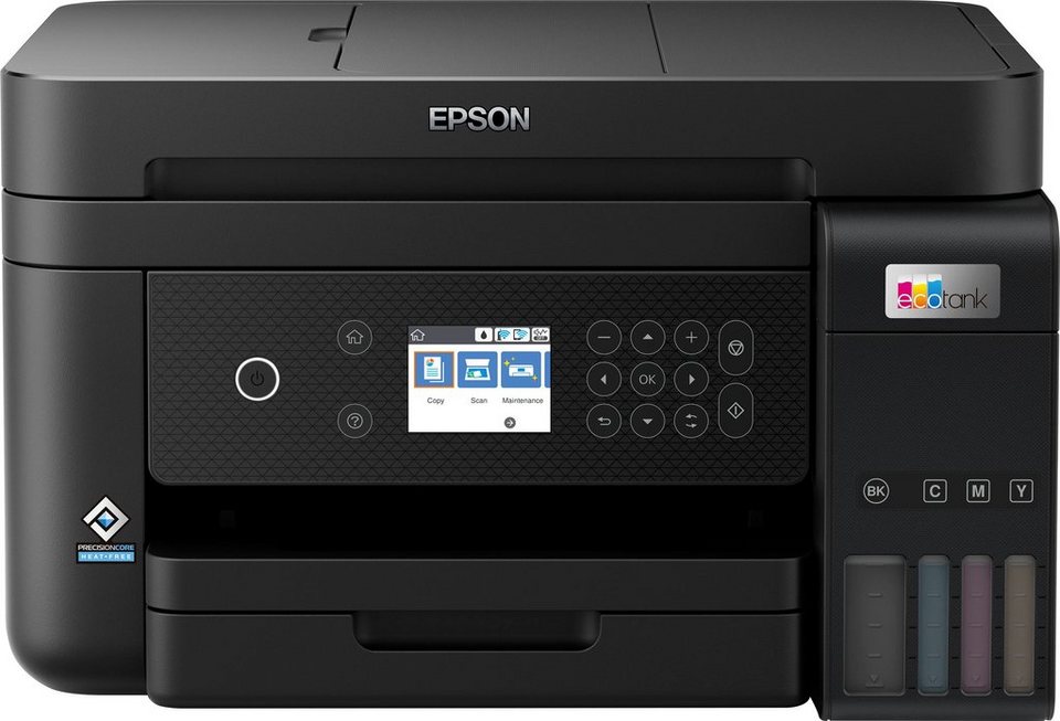 Epson EcoTank ET-3850 Tintenstrahldrucker, (WLAN (Wi-Fi), Wi-Fi Direct),  Druckgeschwindigkeit (Seiten/Minuten in s/w): 33