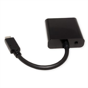 VALUE Display Adapter USB Typ C - VGA, Audio Audio- & Video-Adapter USB Typ C (USB-C) Männlich (Stecker) zu HD D-Sub 15-polig (HD-15), VGA Weiblich (Buchse), 10.0 cm