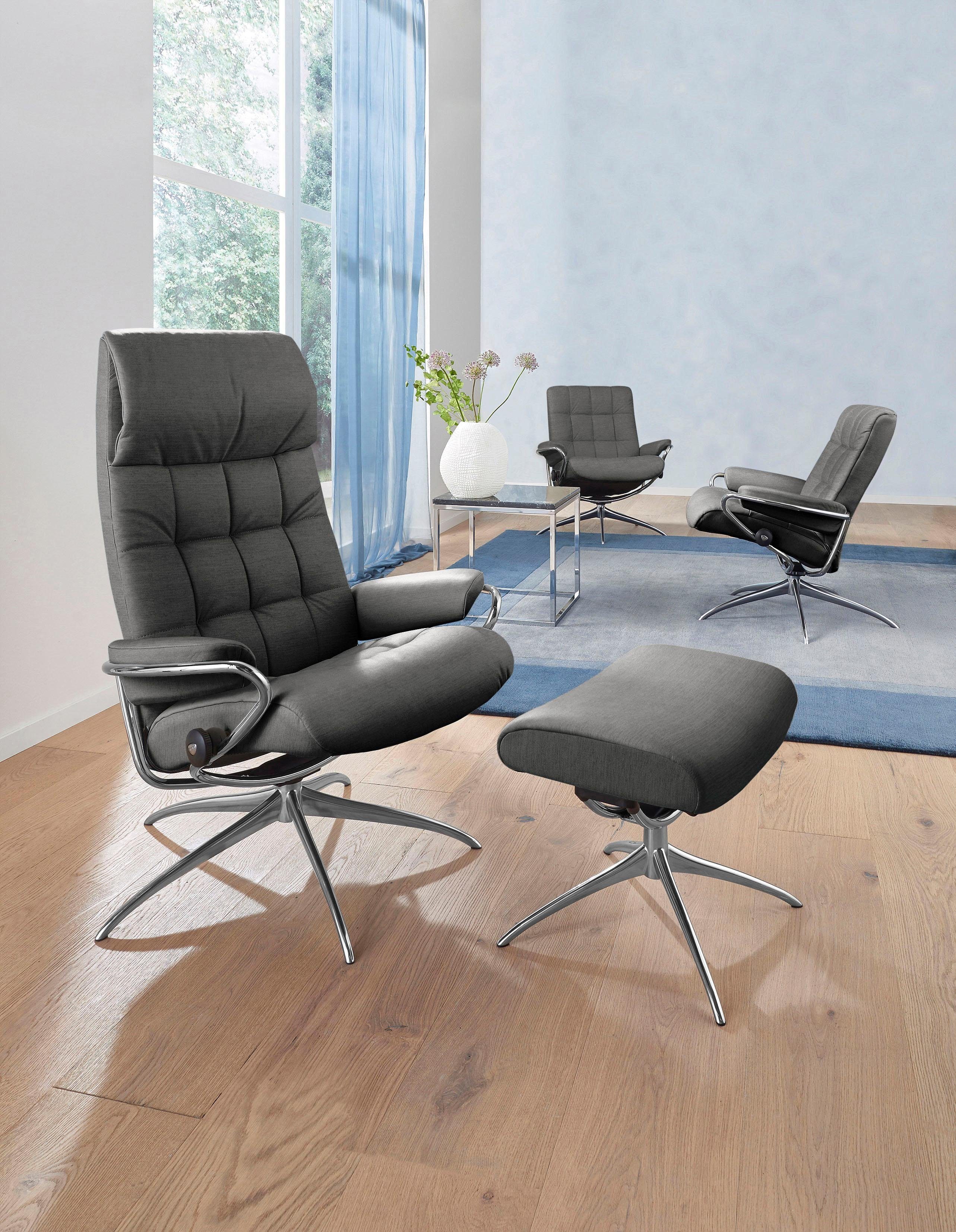 Hocker), Relaxsessel Hocker, Back, Chrom (Set, mit Stressless® mit Gestell mit High Relaxsessel London Base, Star