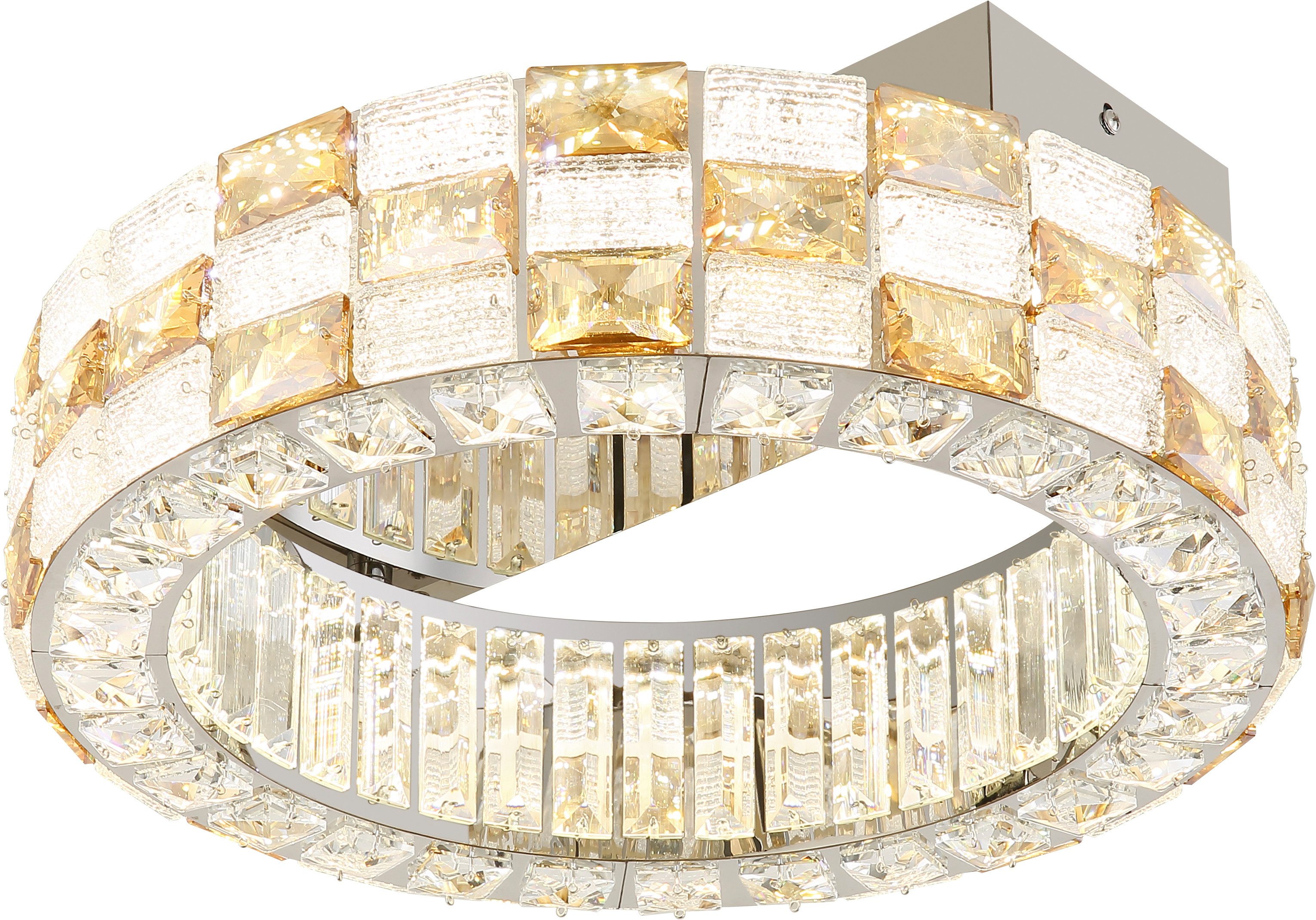 GLOBO LIGHTING Deckenleuchte LIDIA, LED fest integriert, Kristall-Deckenleuchte, dimmbar, Fernbedienung, edel Design