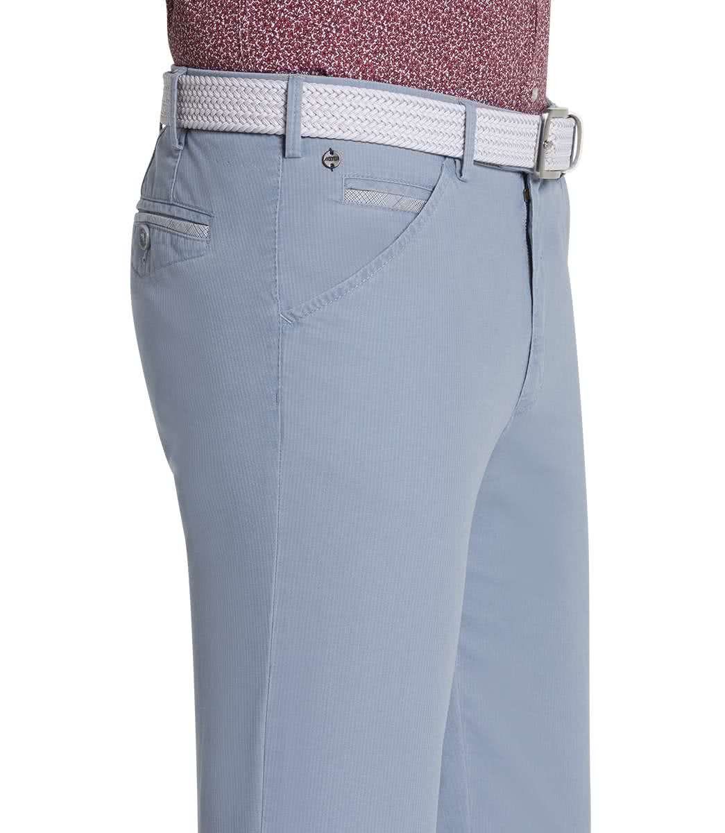 5-Pocket-Jeans MEYER CHICAGO Chino stripes structured light blue 1-5040-16