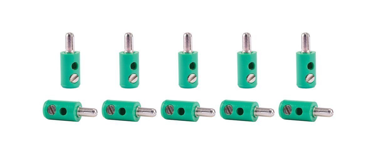Viessmann Modelleisenbahn-Stecker Viessmann 6872 Querlochstecker Bananenstecker grün, 10 Stück