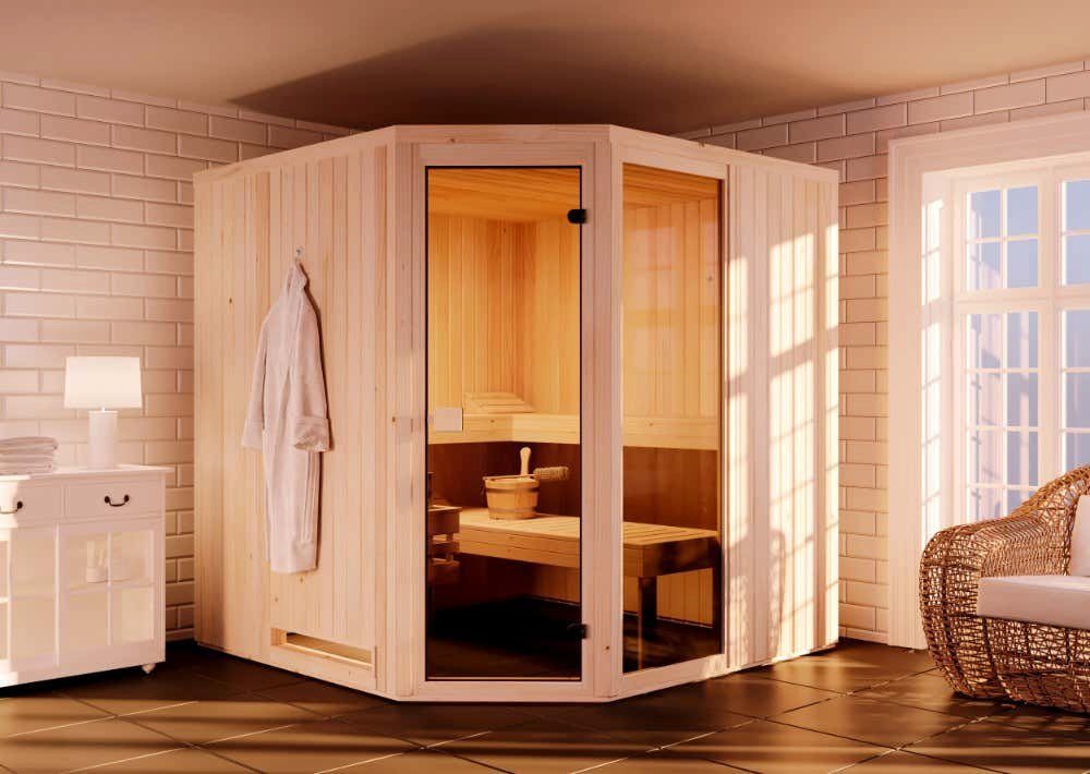 FinnTherm Sauna Innensauna Family, BxTxH: 194 x 194 x 199 cm, 40 mm