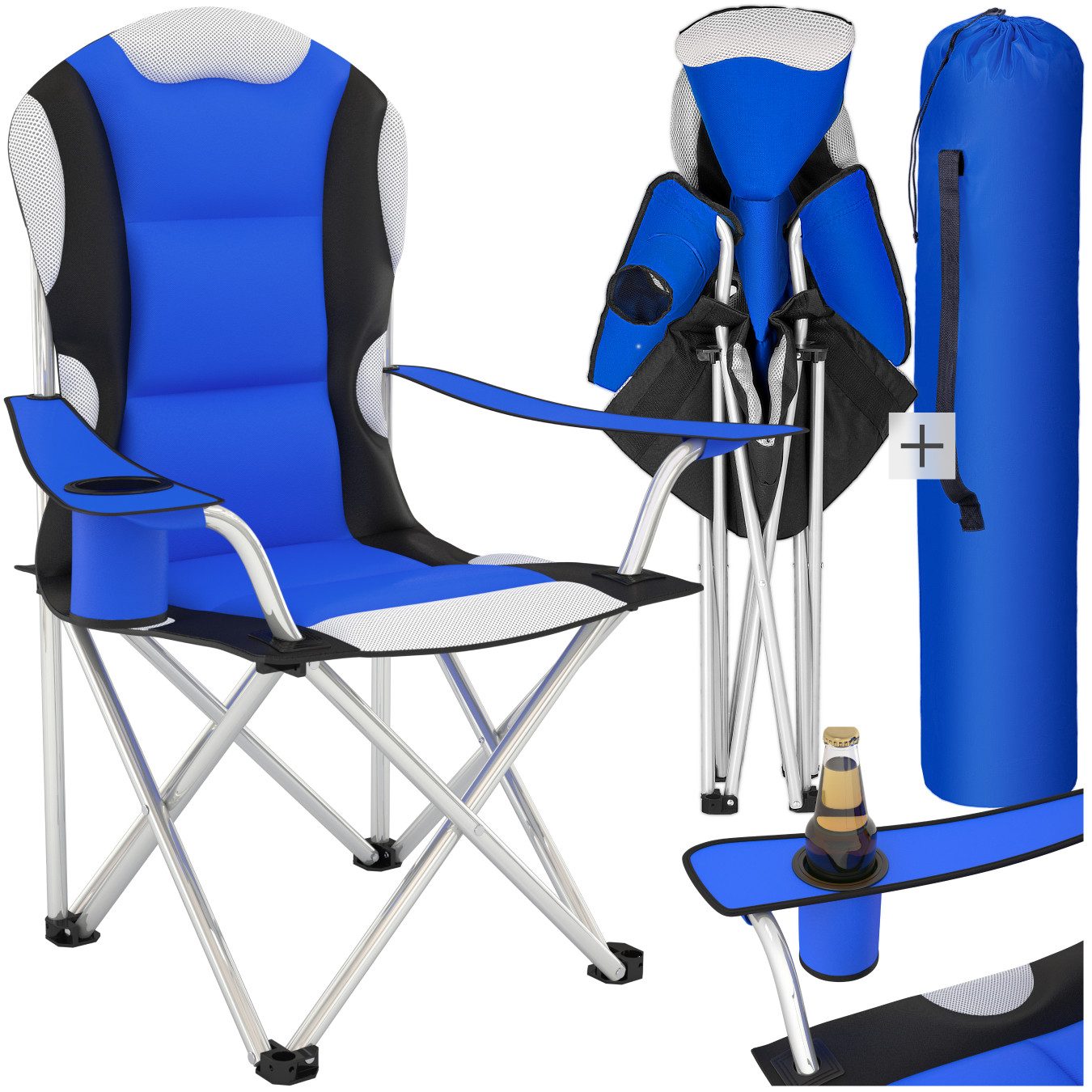 tectake Campingstuhl Klappstuhl mit Polsterung (Set, günstig online kaufen