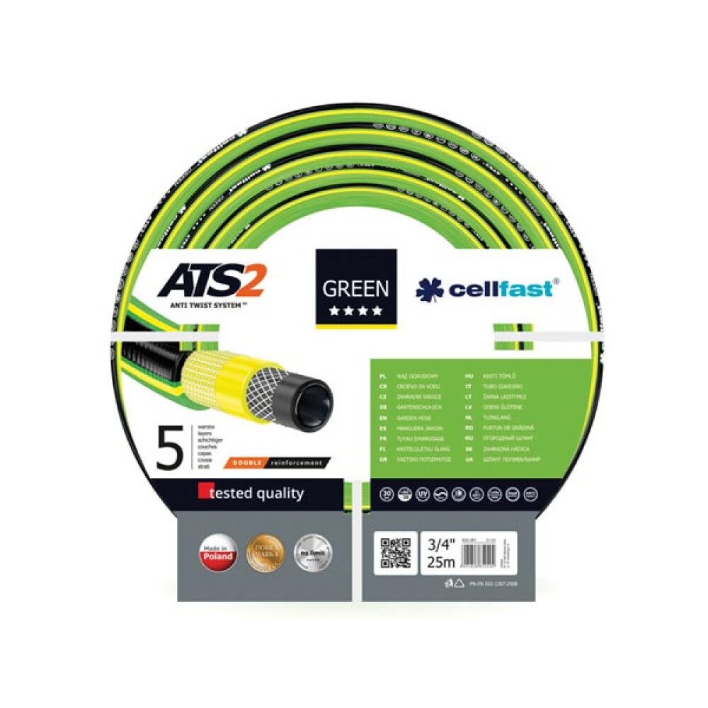 Cellfast Gartenschlauch Cellfast, gartenschlauch, green ats2, 3/4", 25 m, (1 St)