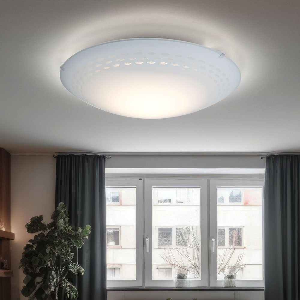 weiß Strahler Lampe LED LED fest Wand satiniert Decken Deckenleuchte, LED-Leuchtmittel Design Glas EGLO verbaut,