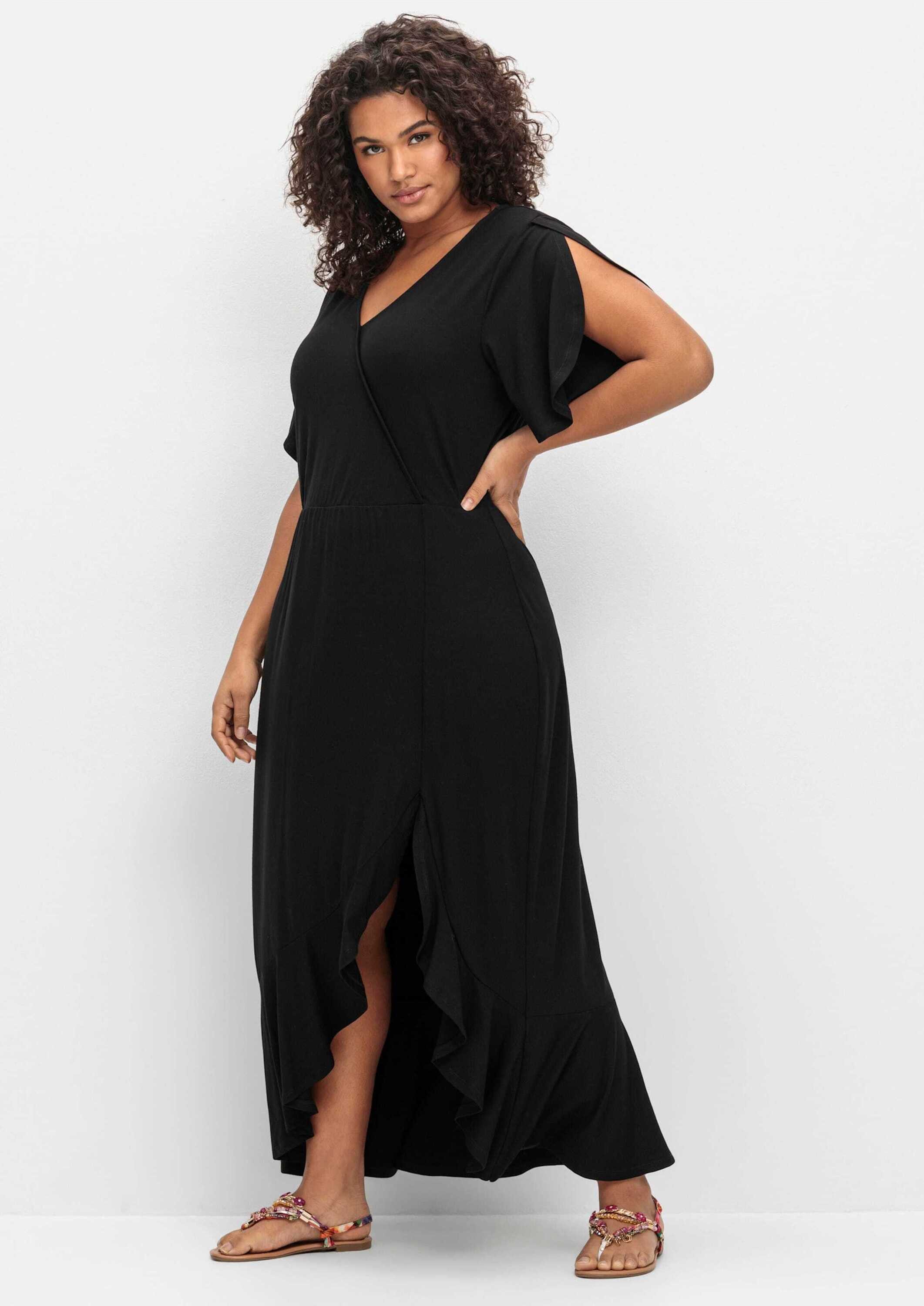 Sheego Strandkleid Jerseykleid Kurzarm