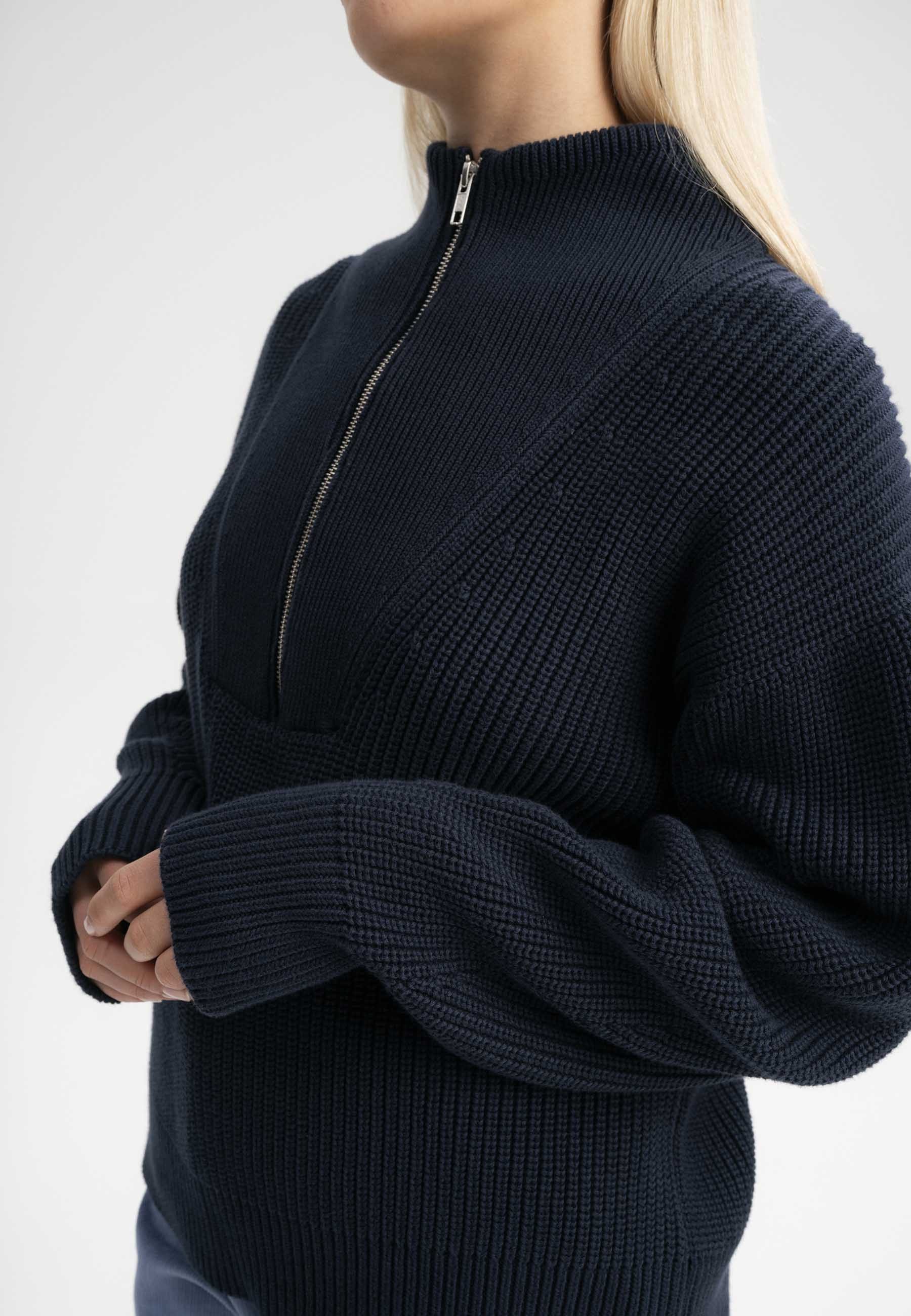 MELA Strickpullover Rippstrick Troyer Style KIMAYA clean