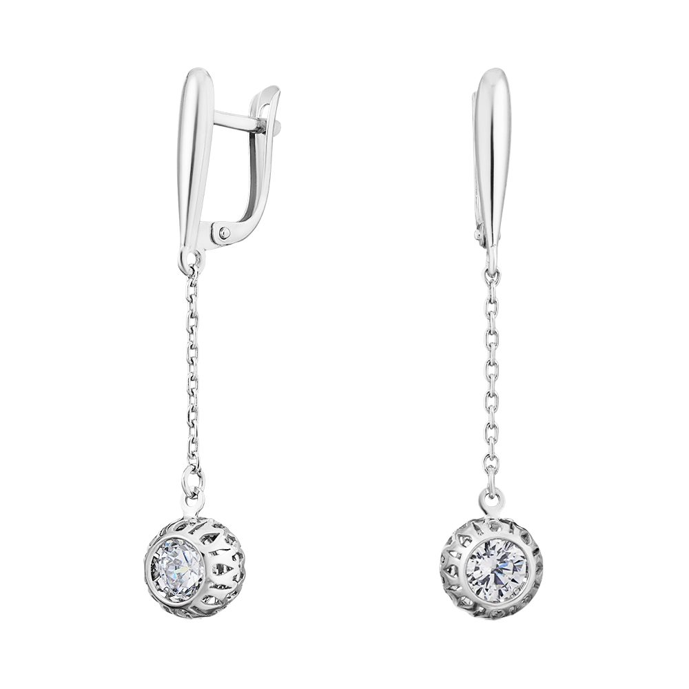 Secretforyou Paar Ohrhänger Ohrhänger Ohrschmuck 925 Silber Zirkonia Steine Echtschmuck