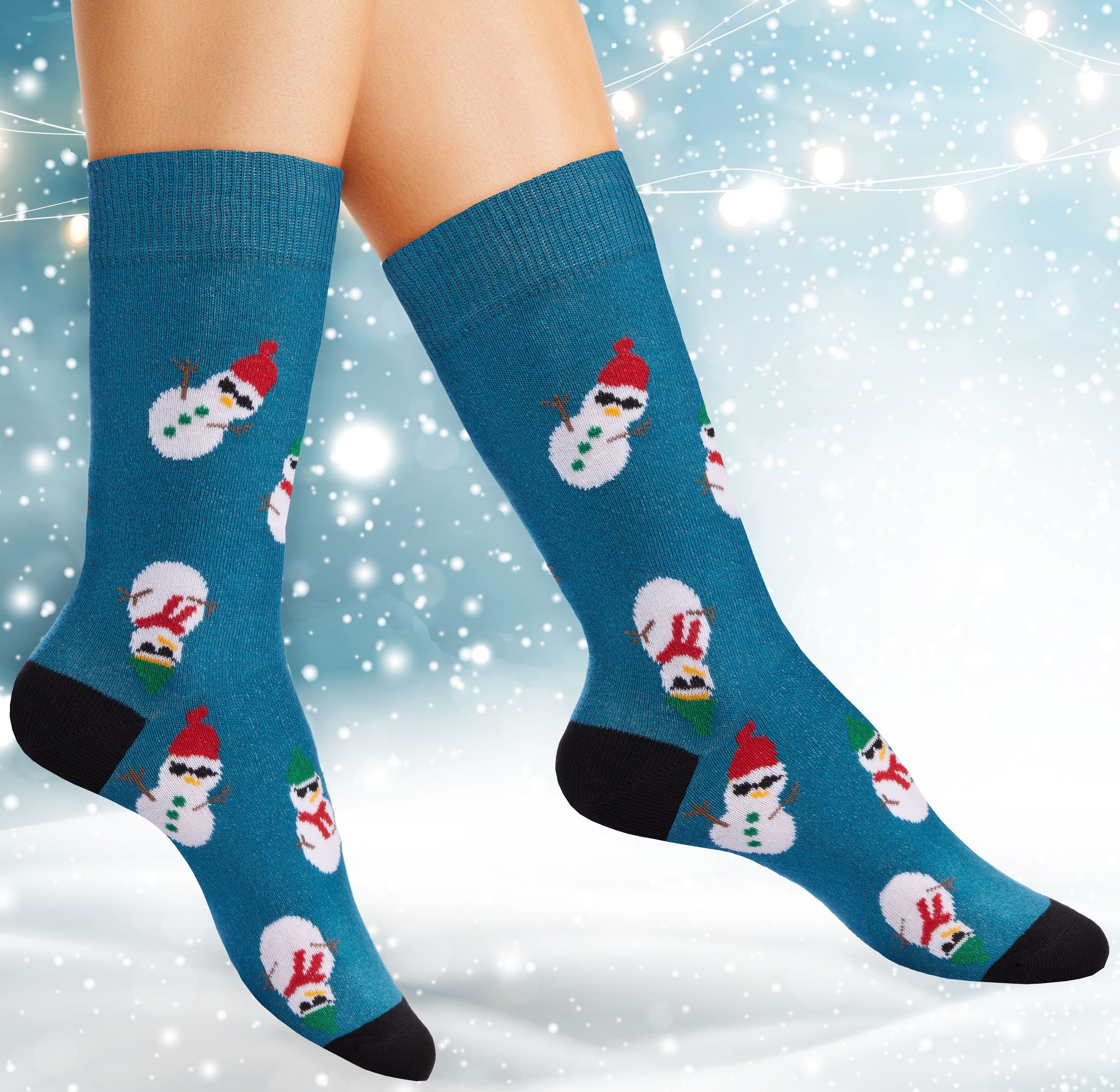 BRUBAKER Socken 6 Paar Herren Weihnachtssocken - Lustige Socken Weihnachten 41-45 (Set, 6-Paar, 6er-Pack) Bunte Baumwollsocken - Männer Set für Geburtstag Adventskalender