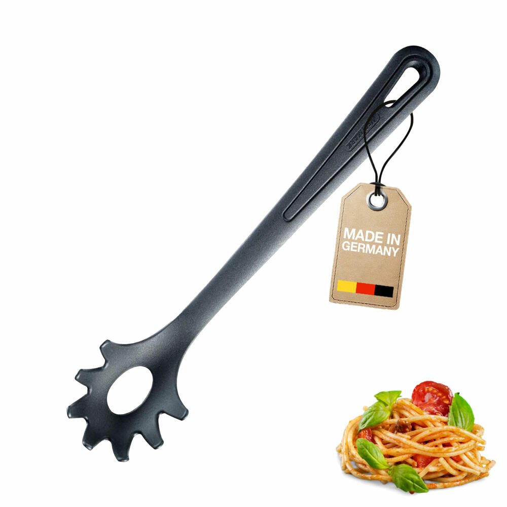 WESTMARK Kochlöffel Länge: 30,5 cm, Gentle, Schwarz, Spaghettilöffel/Pasta-Schöpflöffel, Made in Germany, spülmaschinengeeignet, BPA-frei
