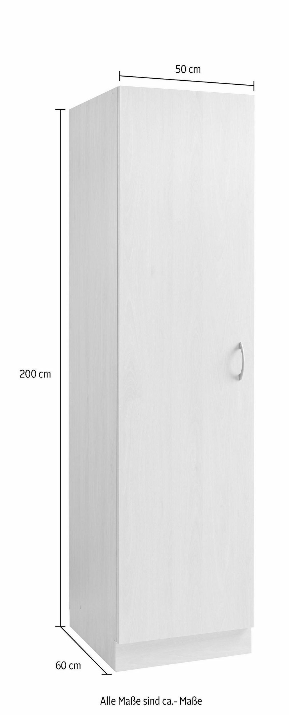 50 200 cm breit, Seitenschrank Hellgrau wiho cm | Burgund Höhe Kiel Küchen
