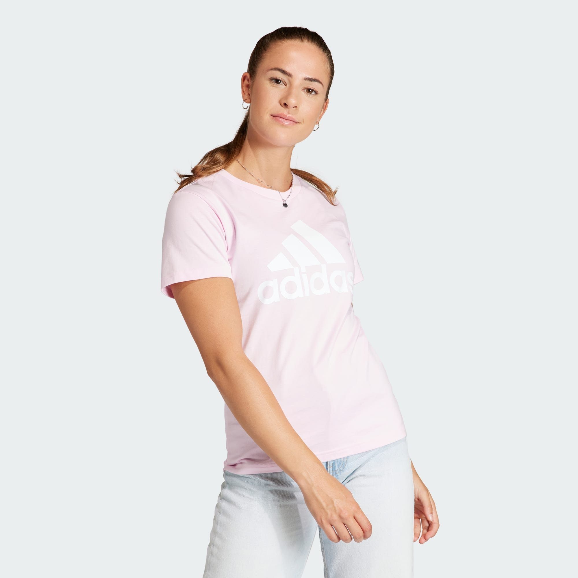 adidas Sportswear T-Shirt LOUNGEWEAR ESSENTIALS LOGO T-SHIRT Clear Pink / White