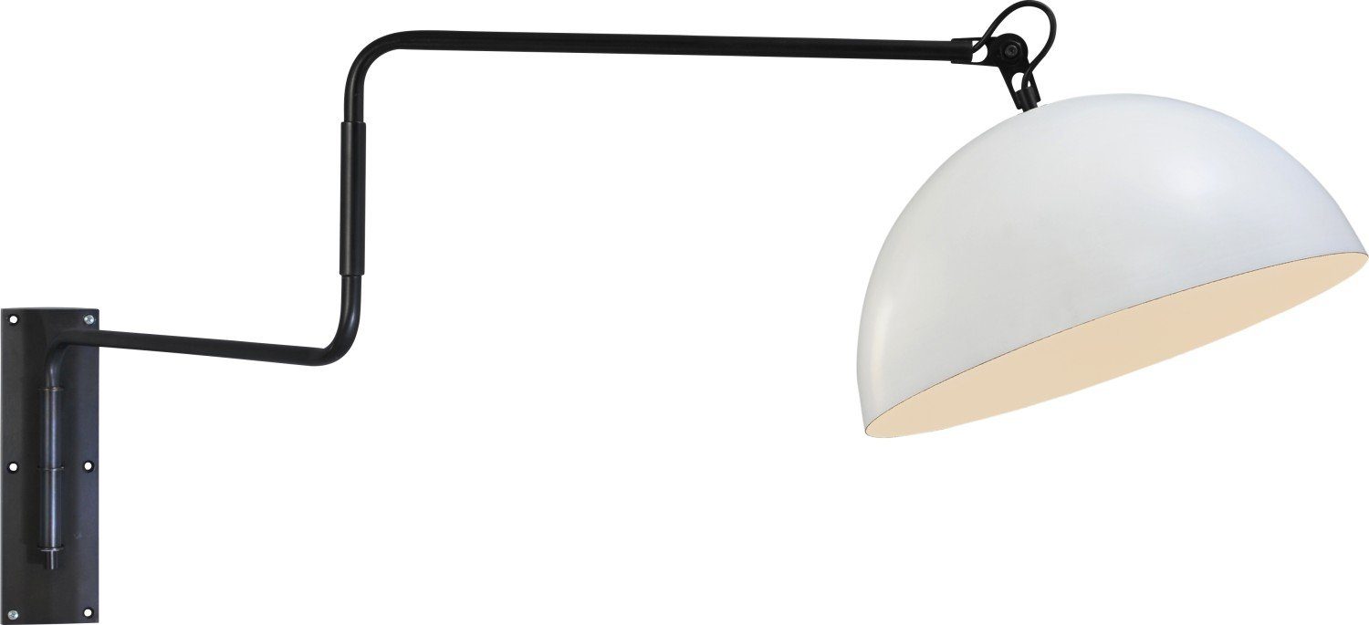 Licht-Erlebnisse Wandleuchte LARINO, ohne Leuchtmittel, Wandlampe Schwarz Weiß E27 Metall verstellbar Industrie Design