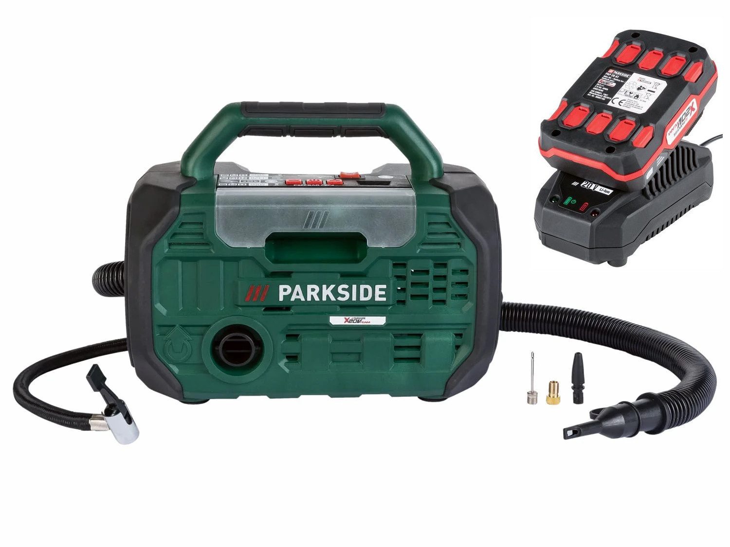 Parkside Akku-Handkompressor Akku Kompressor / Luftpumpe 20 Volt PKA 20-Li +Akku 2.0 Ah + Ladegerät