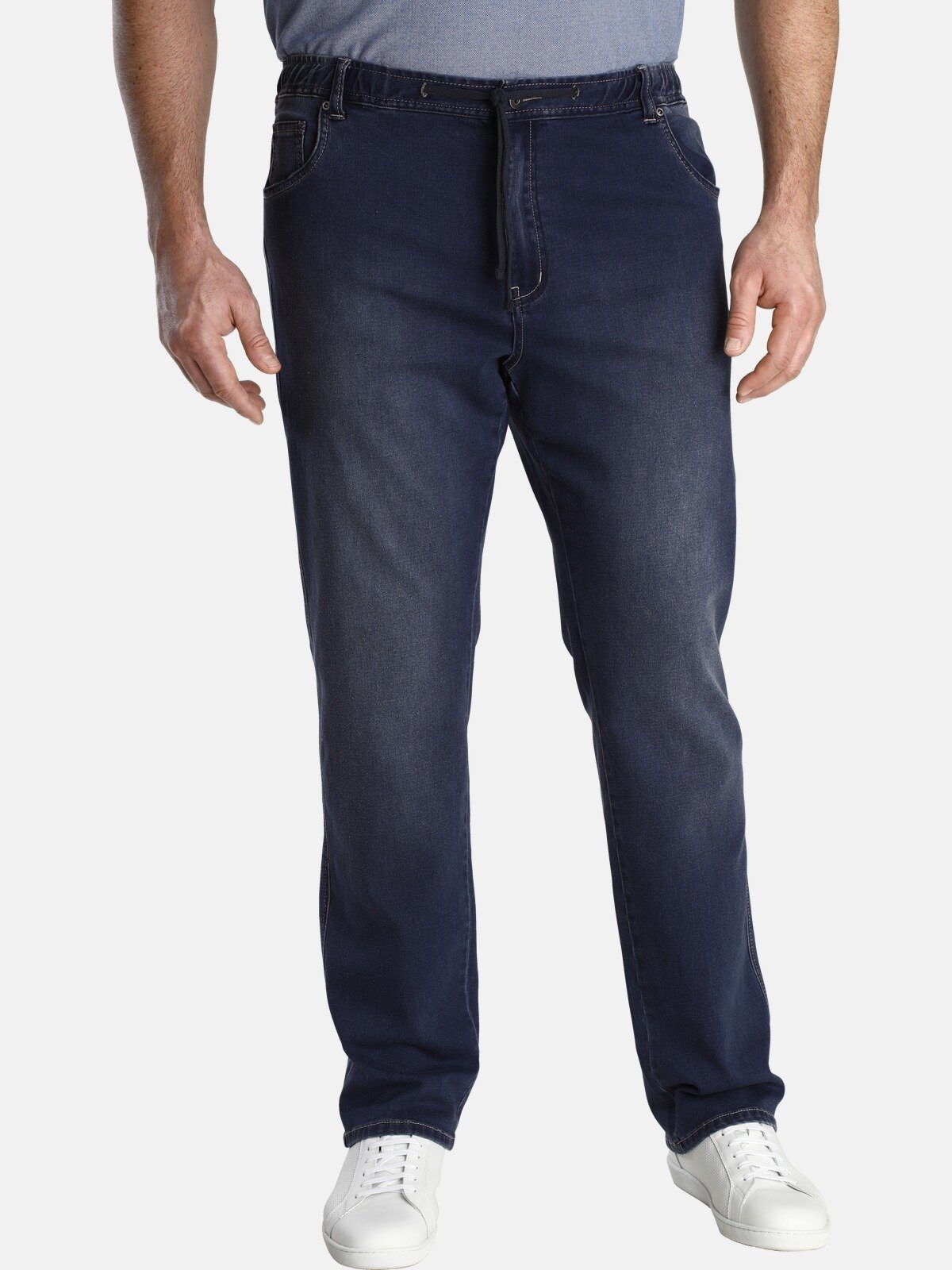 Charles Colby 5-Pocket-Jeans BARON KEYLAN so bequem wie eine Jogginghose dunkelblau