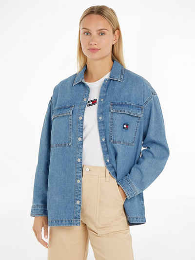 Tommy Jeans Jeansbluse TJW DENIM OVERSHIRT mit dezentem Kontrastband am Krageninneren