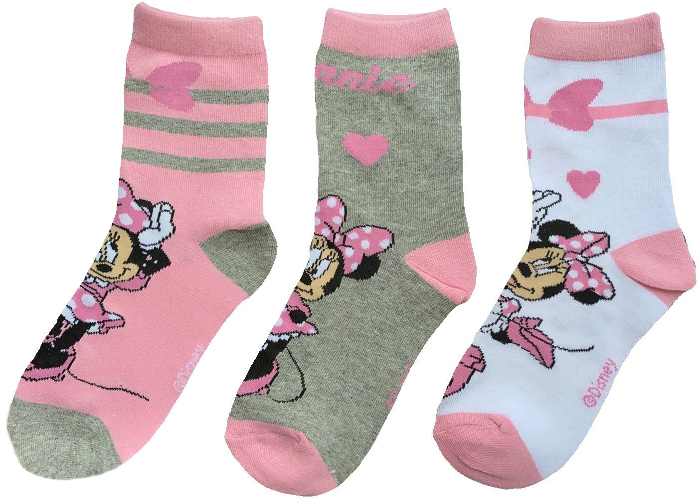Disney Minnie Maus Stoppersocken Socken Strümpfe Strumpf Kinder Pink 