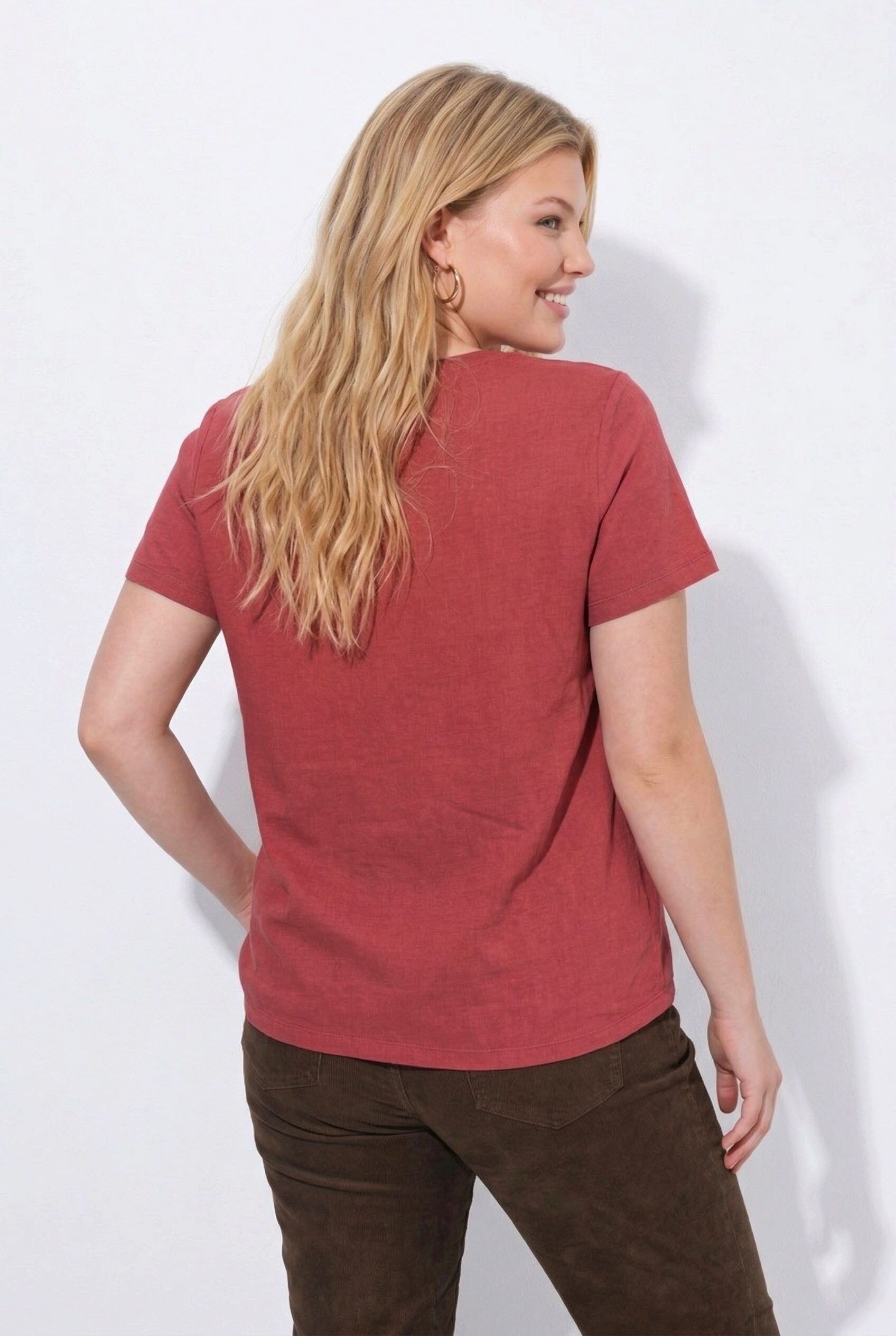 Ulla Popken T-Shirt T-Shirt Herz Classic Rundhals Halbarm