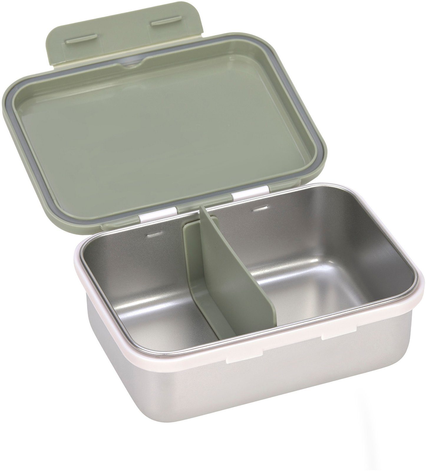 LÄSSIG Lunchbox Happy Prints, Light Olive, Edelstahl, Polyprophylen (PP), Silikon, (1-tlg)