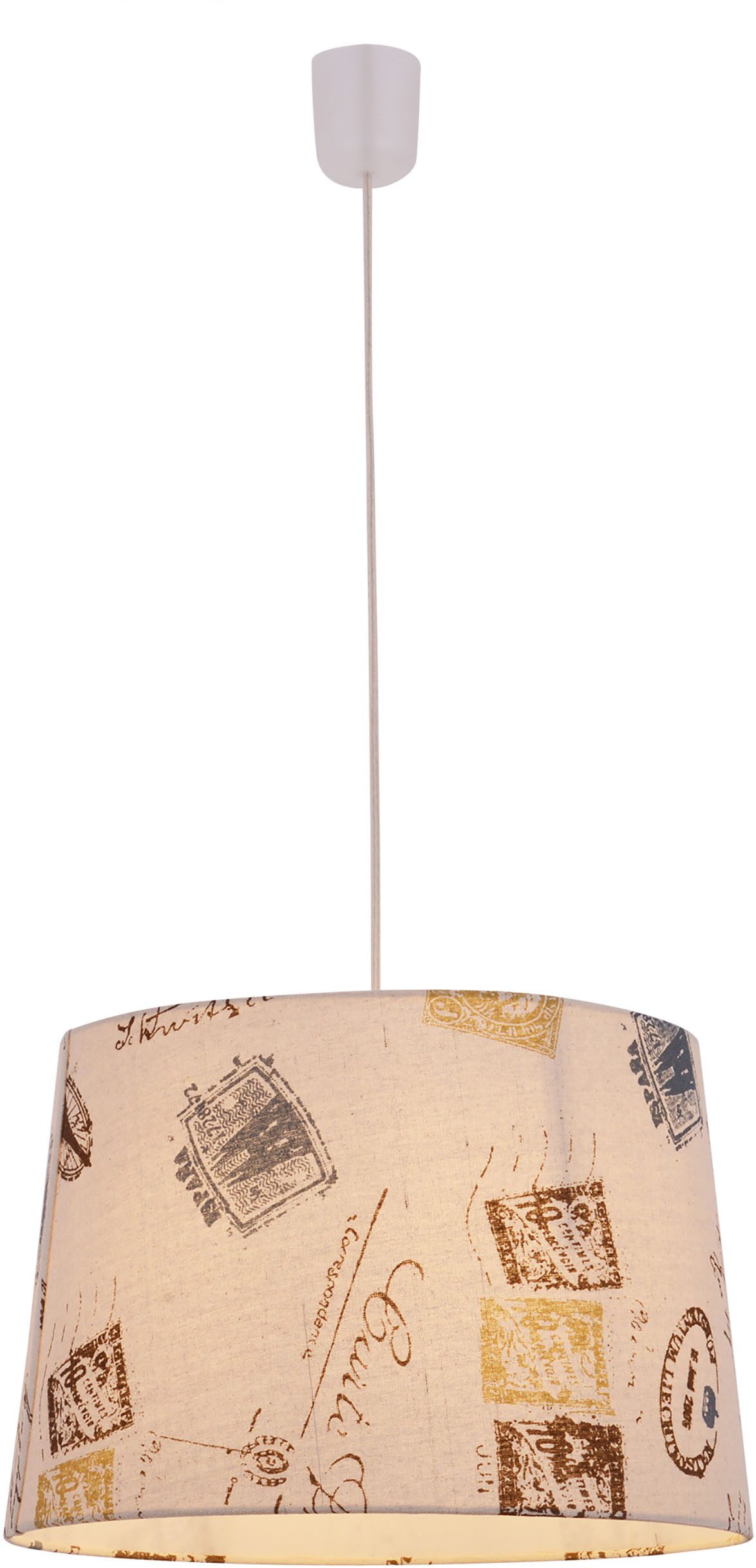 näve Pendelleuchte PRINT, ohne Leuchtmittel, inkl. Pendel l: 120cm, transparent, Farbe: braun mit Motiv