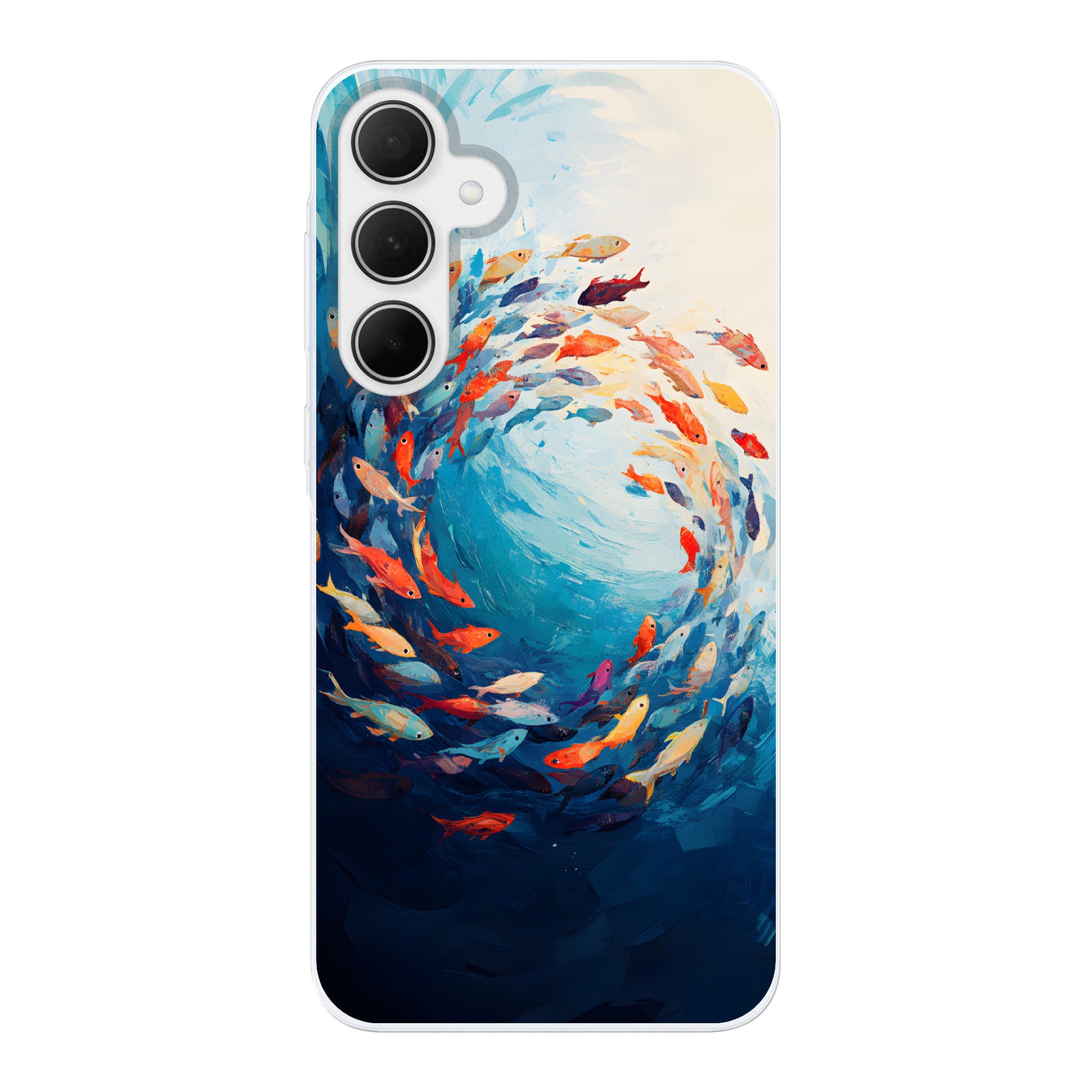 MuchoWow Handyhülle für Samsung Galaxy A35 5G Meer - Fische - Bunt - Dynamisch, Smartphone-Bumper, Print, Handy Schutzhülle Dünn