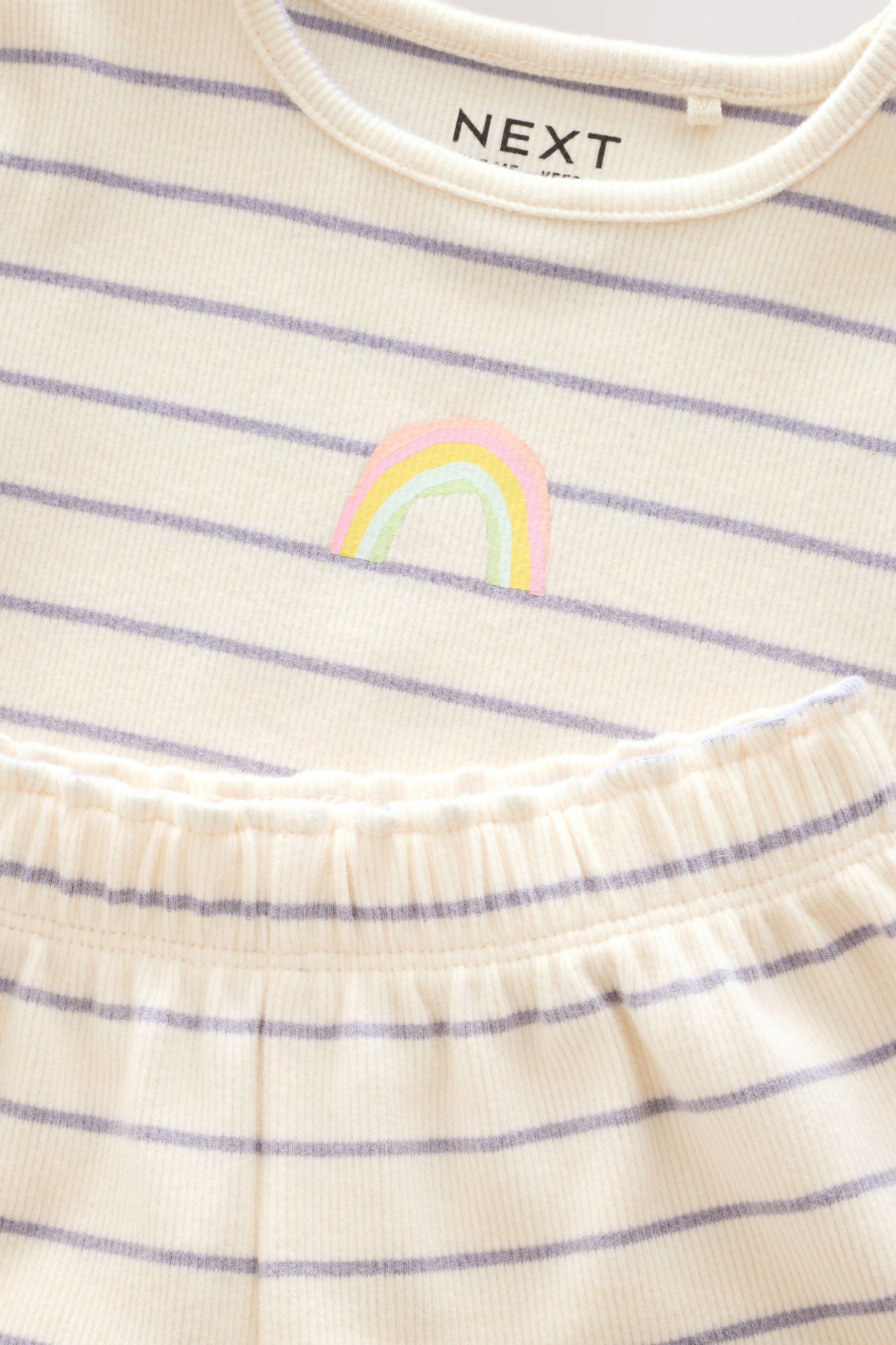 Next T-Shirt & Shorts Geripptes Set mit Oberteil und Shorts, 2er-Pack (4-tlg)