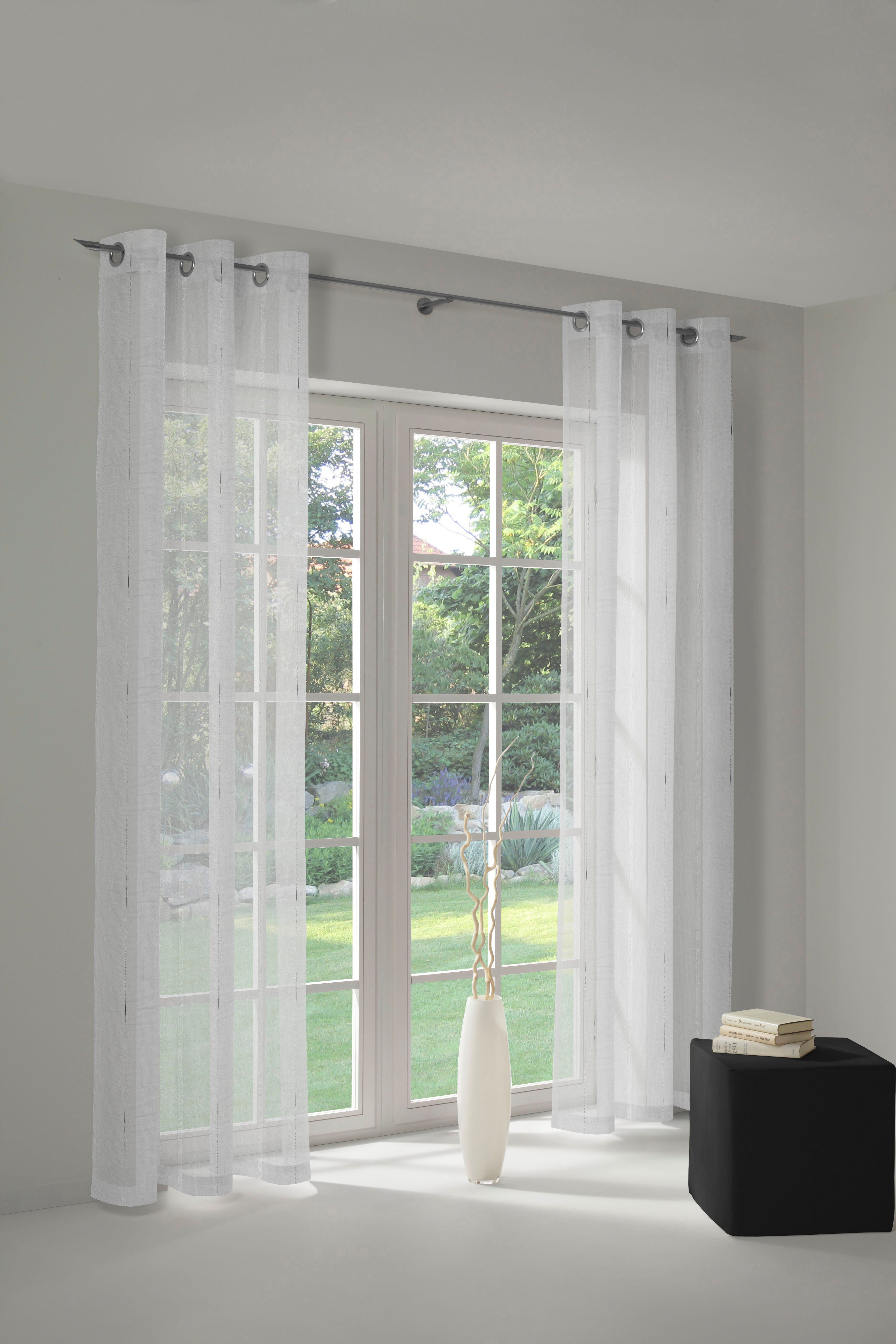 Wirth Vorhang Theresa, Ösen (1 St), halbtransparent, Store