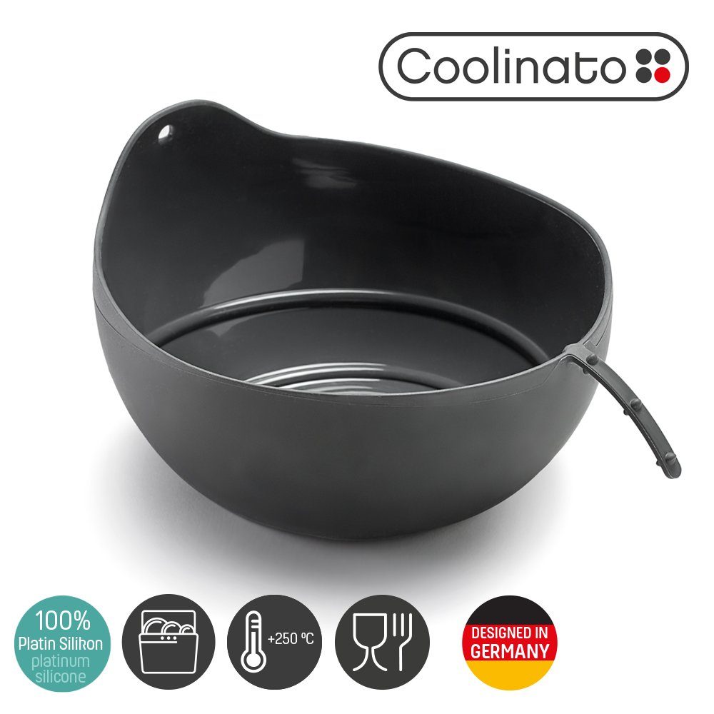 Coolinato Brotbackform Coolinato Silikon 3in1 Universalschüssel GRAU mit Rezeptheft