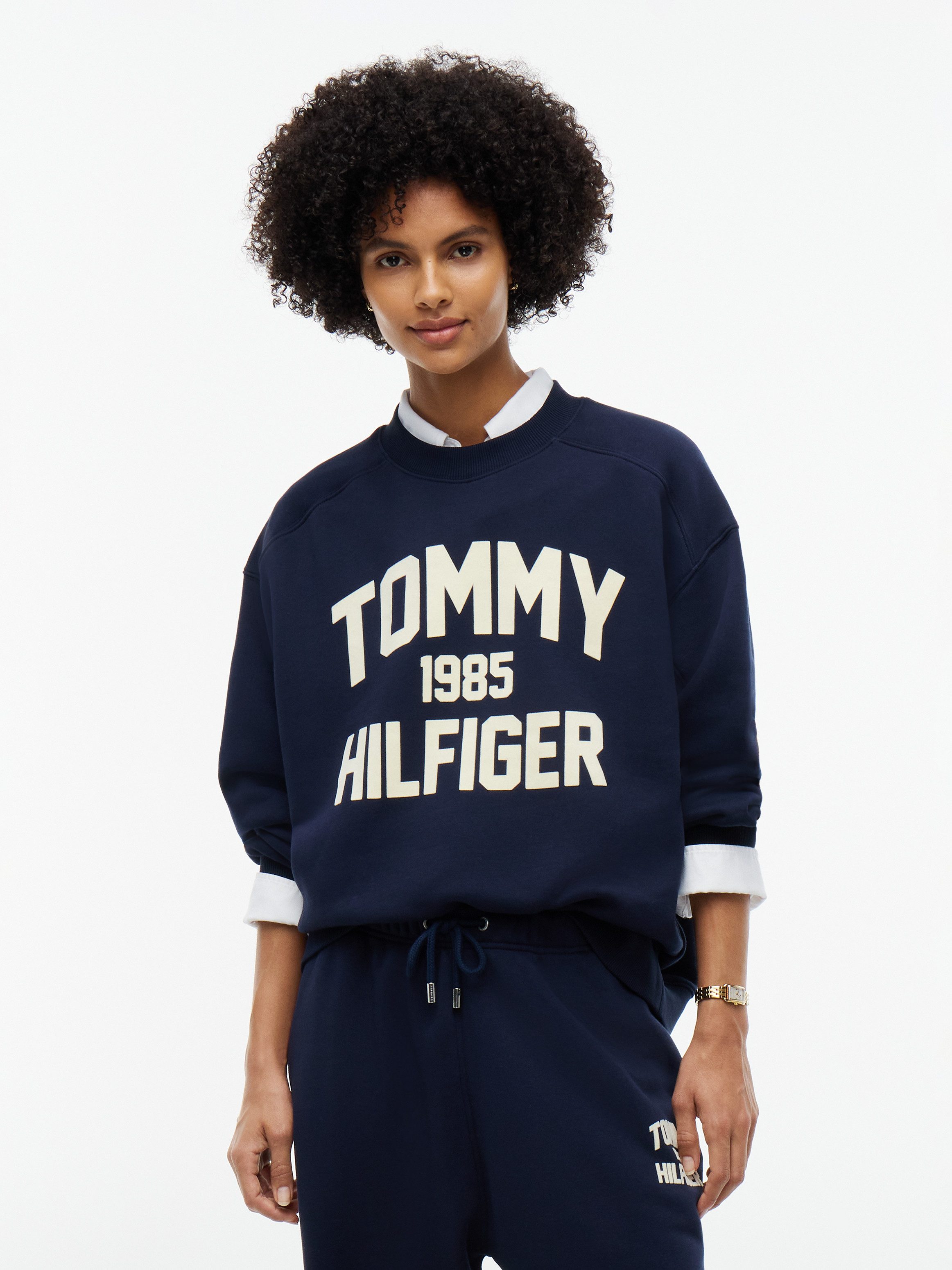 Tommy Hilfiger Sweatshirt VARSITY FLOCK RLXD SWT Baumwollmischung, relaxed fit