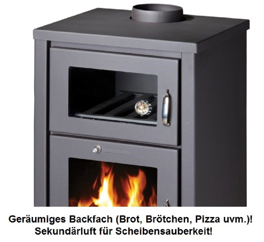 F 05 Backfach kW Deluxe Kaminofen schwarz, 11,30 Victoria