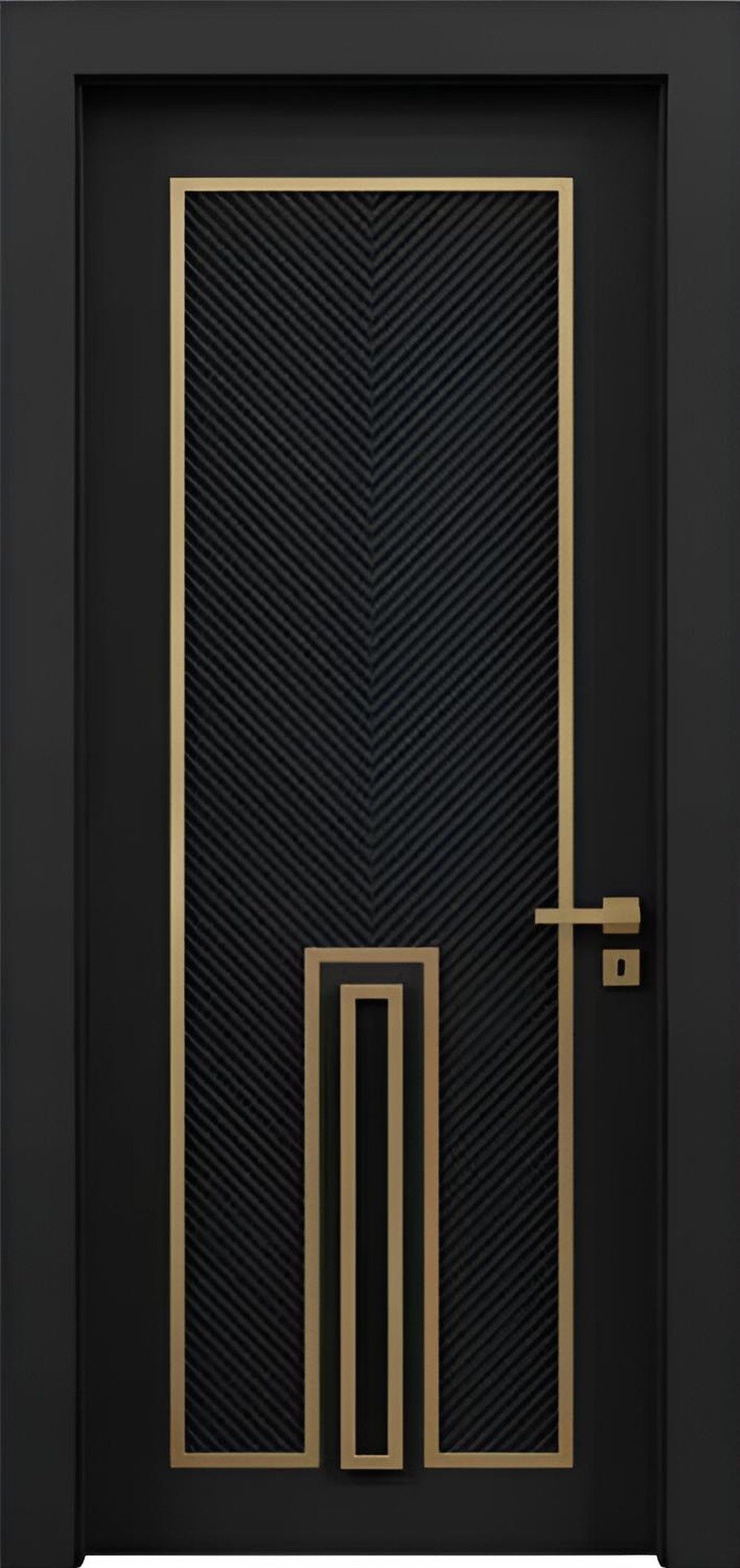 JVmoebel Zimmertür Schwarze Designer Innentür aus PVC mit edlem Finish