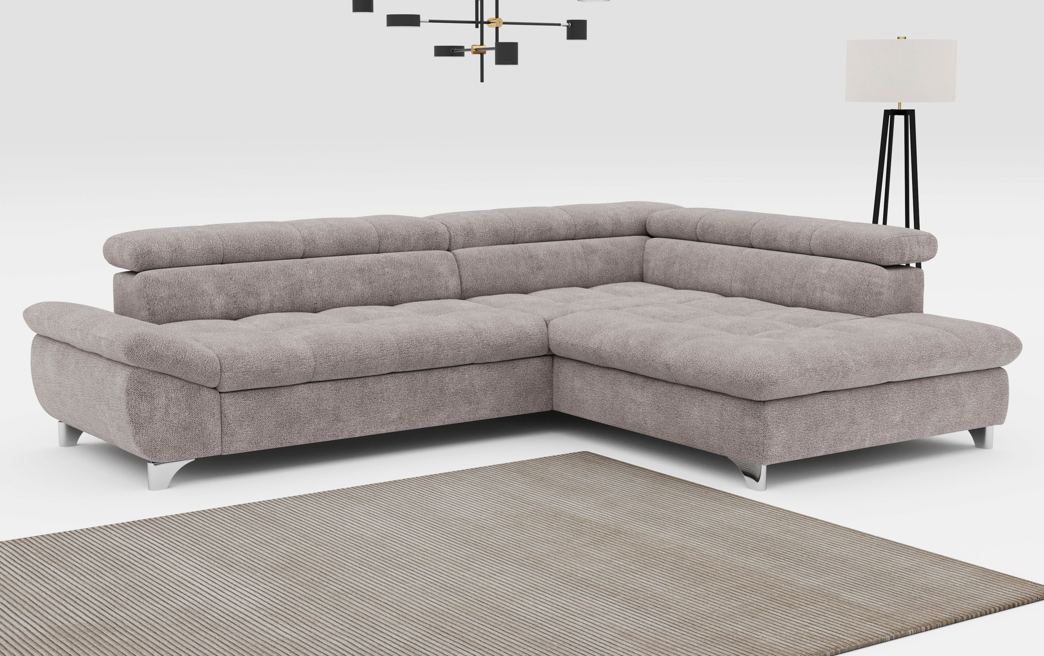 COTTA Ecksofa Gemini L-Form, mit Kopfteilverstellung, wahlweise mit Bettfunktion