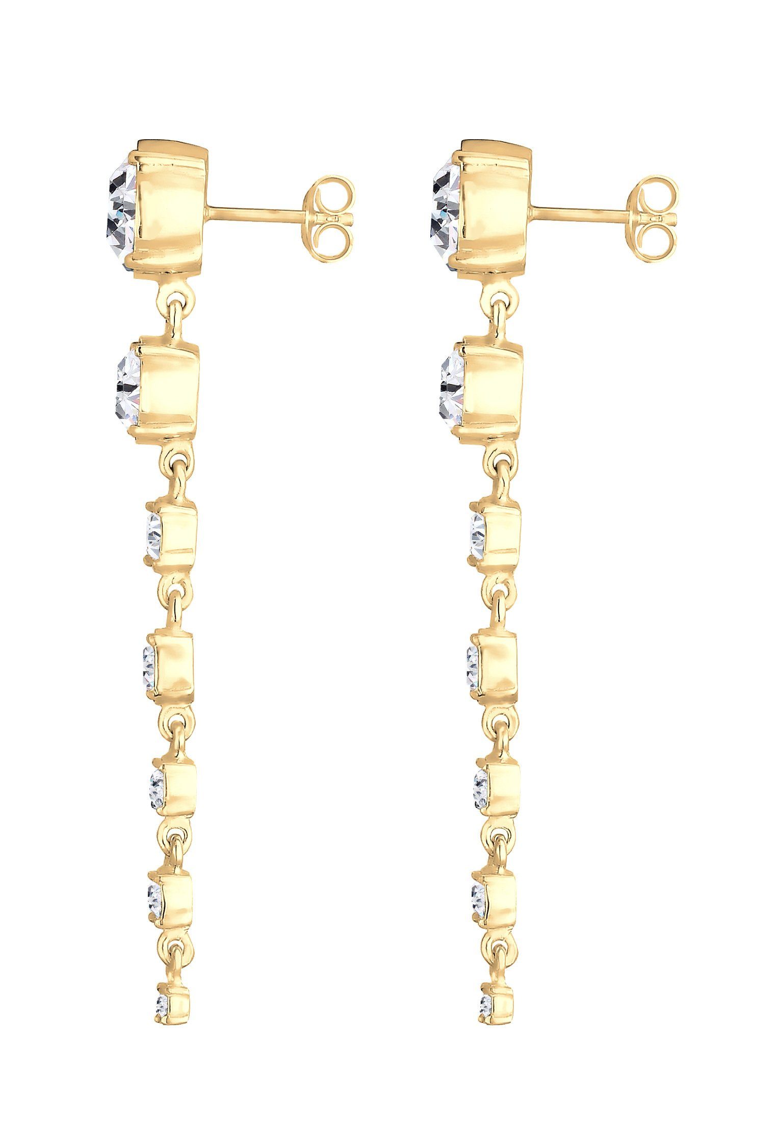 Elli Premium Weiß Silber Ohrhänger Kristalle Ohrhänger Paar 925