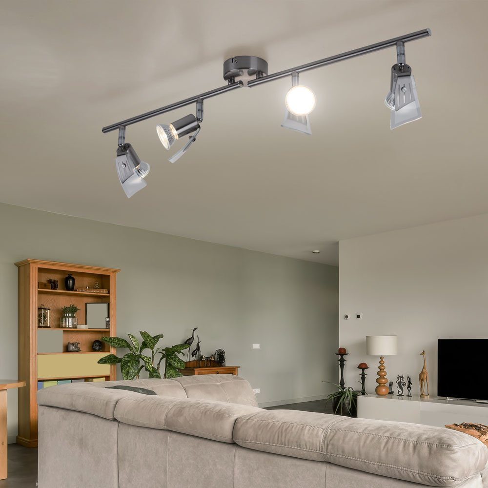 Leuchtmittel Zimmer Wohn etc-shop 4x im Schlaf Deckenleuchte, Warmweiß, Set inklusive Ess Deckenstrahler LED 3W LED inklusive,
