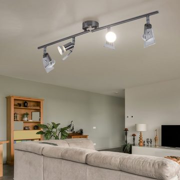 etc-shop LED Deckenleuchte, Leuchtmittel inklusive, Warmweiß, Wohn Ess Schlaf Zimmer Deckenstrahler im Set inklusive 4x 3W LED