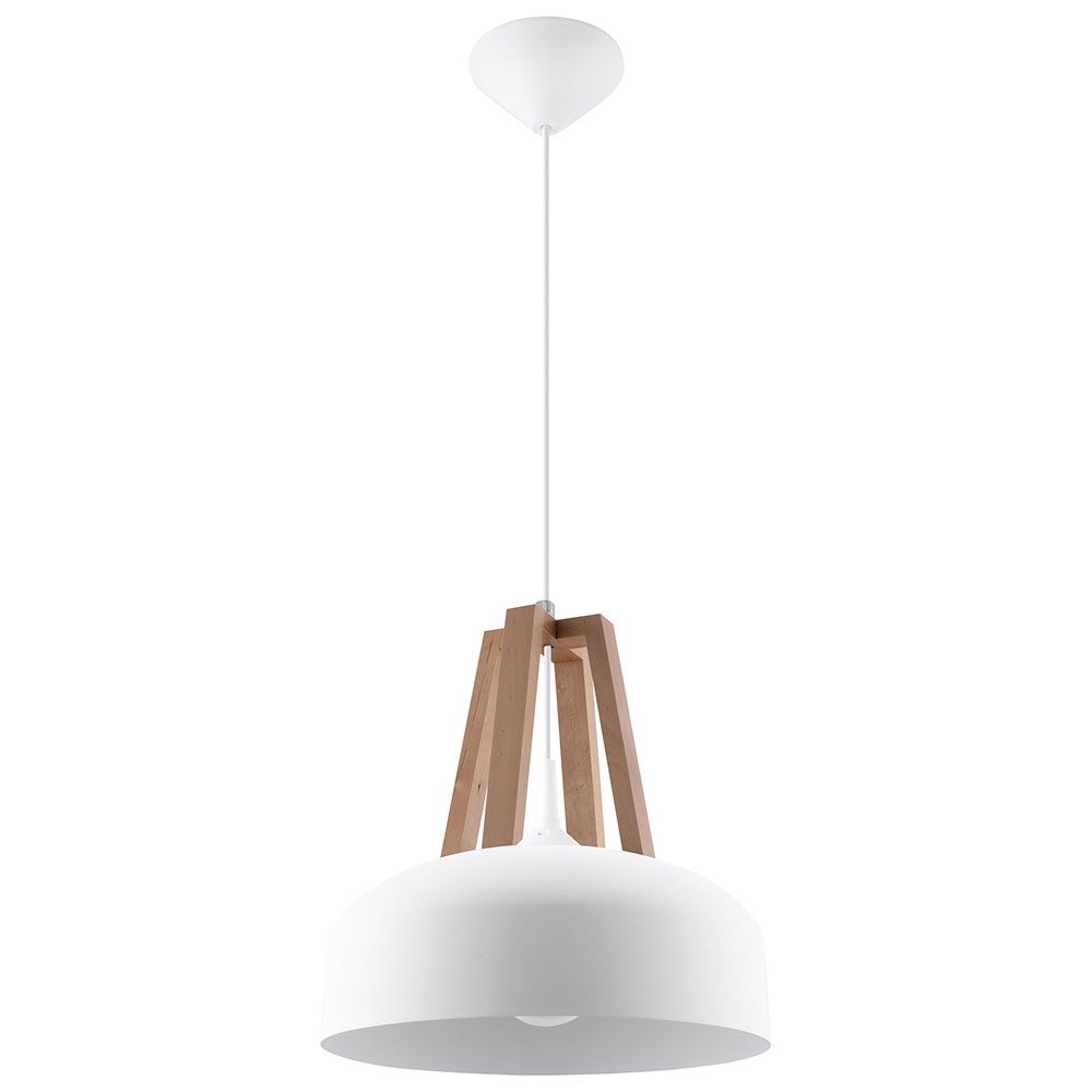 SOLLUX lighting Pendelleuchte, Leuchtmittel nicht inklusive, Pendelleuchte weiß Hängeleuchte natur Holz Esszimmerlampe. € 87,99