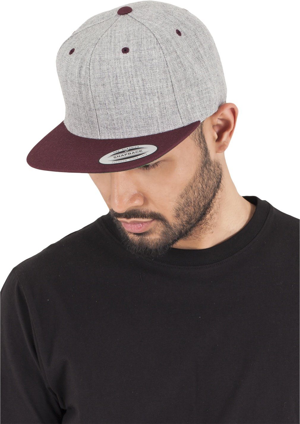 heather grey / maroon
