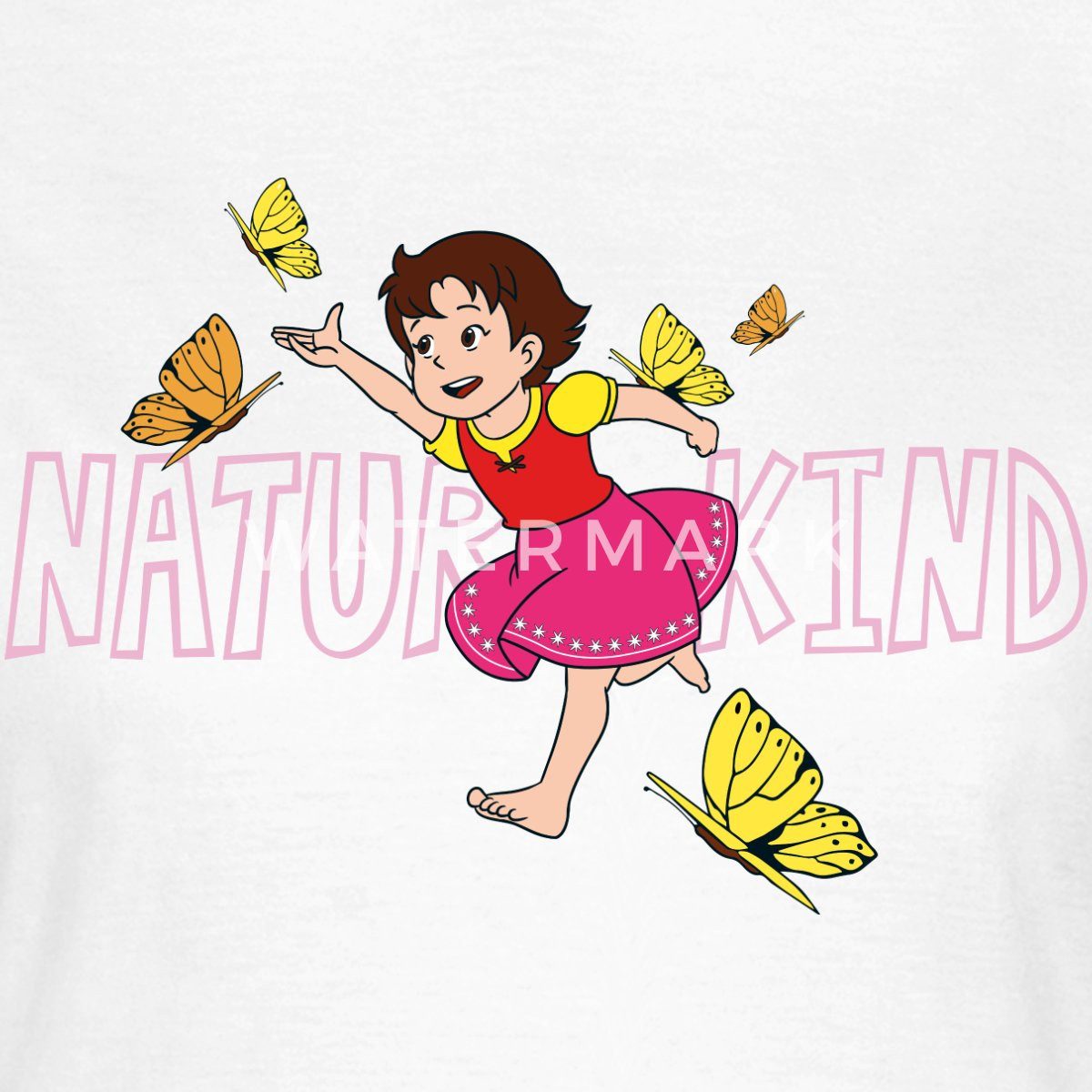 Spreadshirt T-Shirt Heidi Naturkind Schmetterlinge Frauen günstig online kaufen