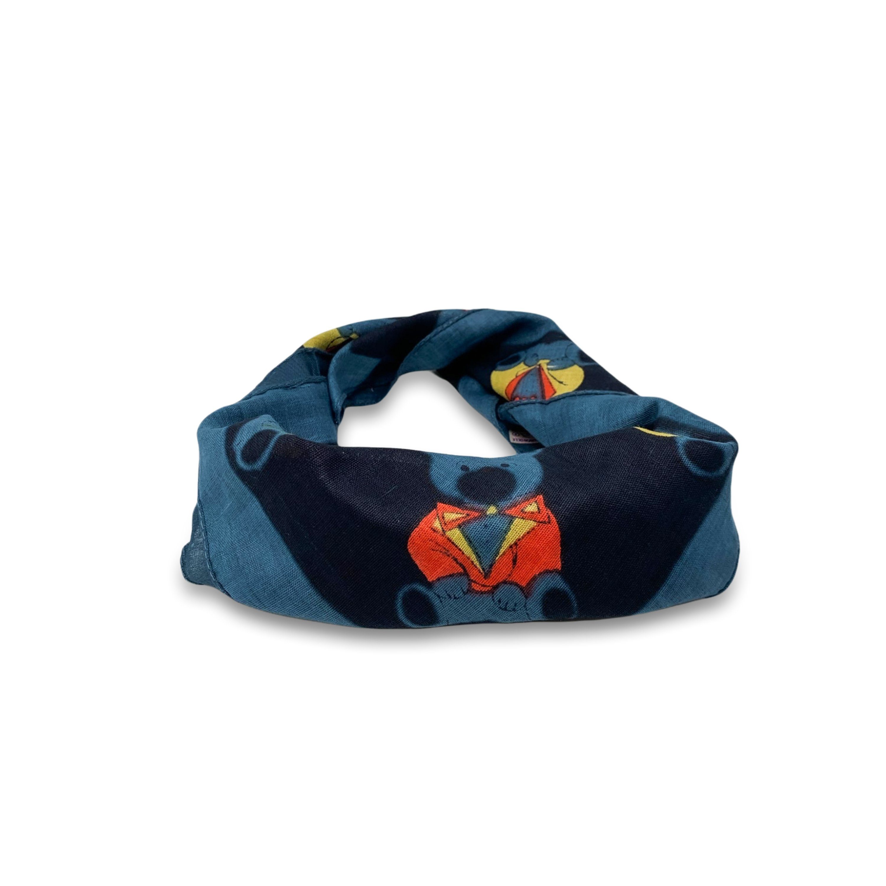 leichte Schal Basic Muster - 50cm tücher x Halstuch 50cm scarf halstücher Dunkel Bärchen Friseurmeister halsband Blau