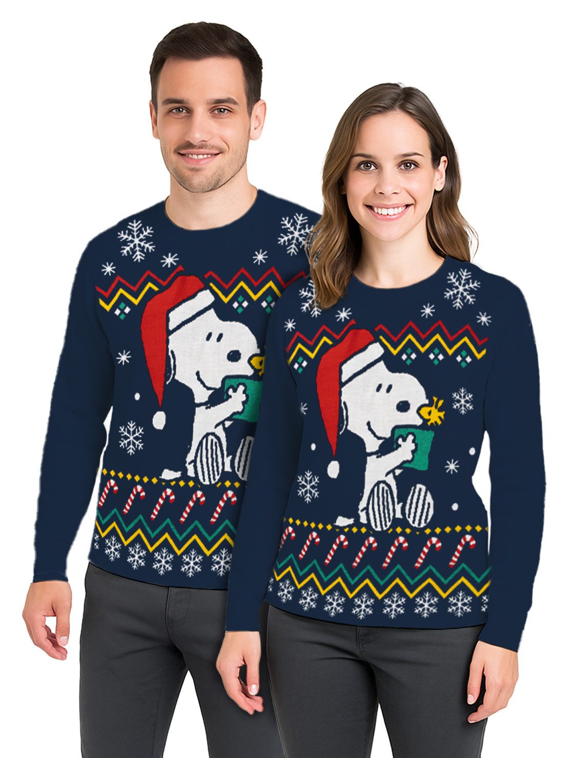 United Labels® Weihnachtspullover The Peanuts Snoopy Winterpullover Winter Strick Pullover Ugly Sweater