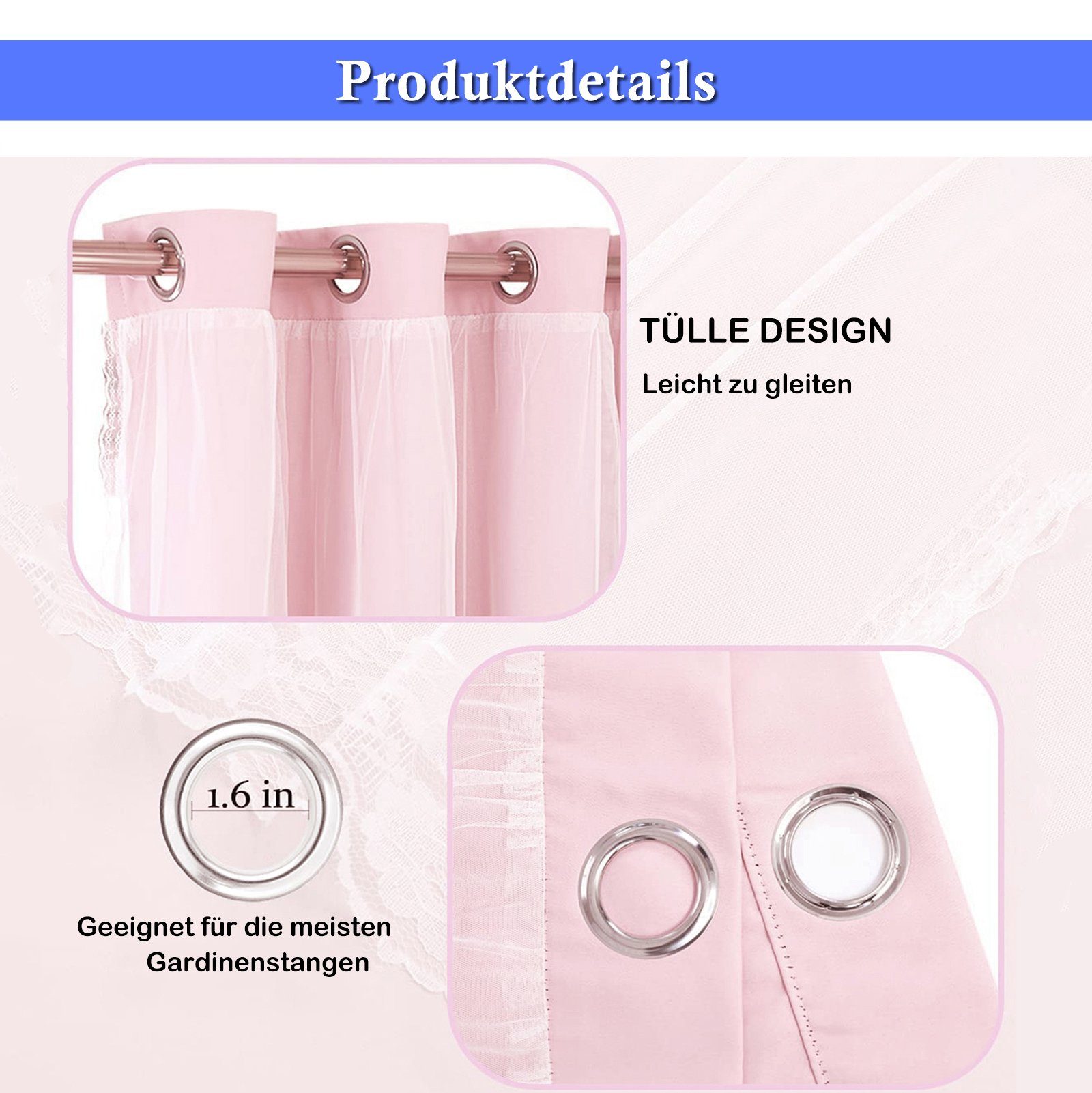 Qelus Gardine Verdunkelungsvorhang Doppelschicht Wärmeisolierter Blickdicht günstig online kaufen