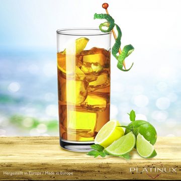 PLATINUX Glas Trinkgläser 280ml (max.300ml), Glas, Getränkeglas Wasserglas Saftglas Longdrinkgläser