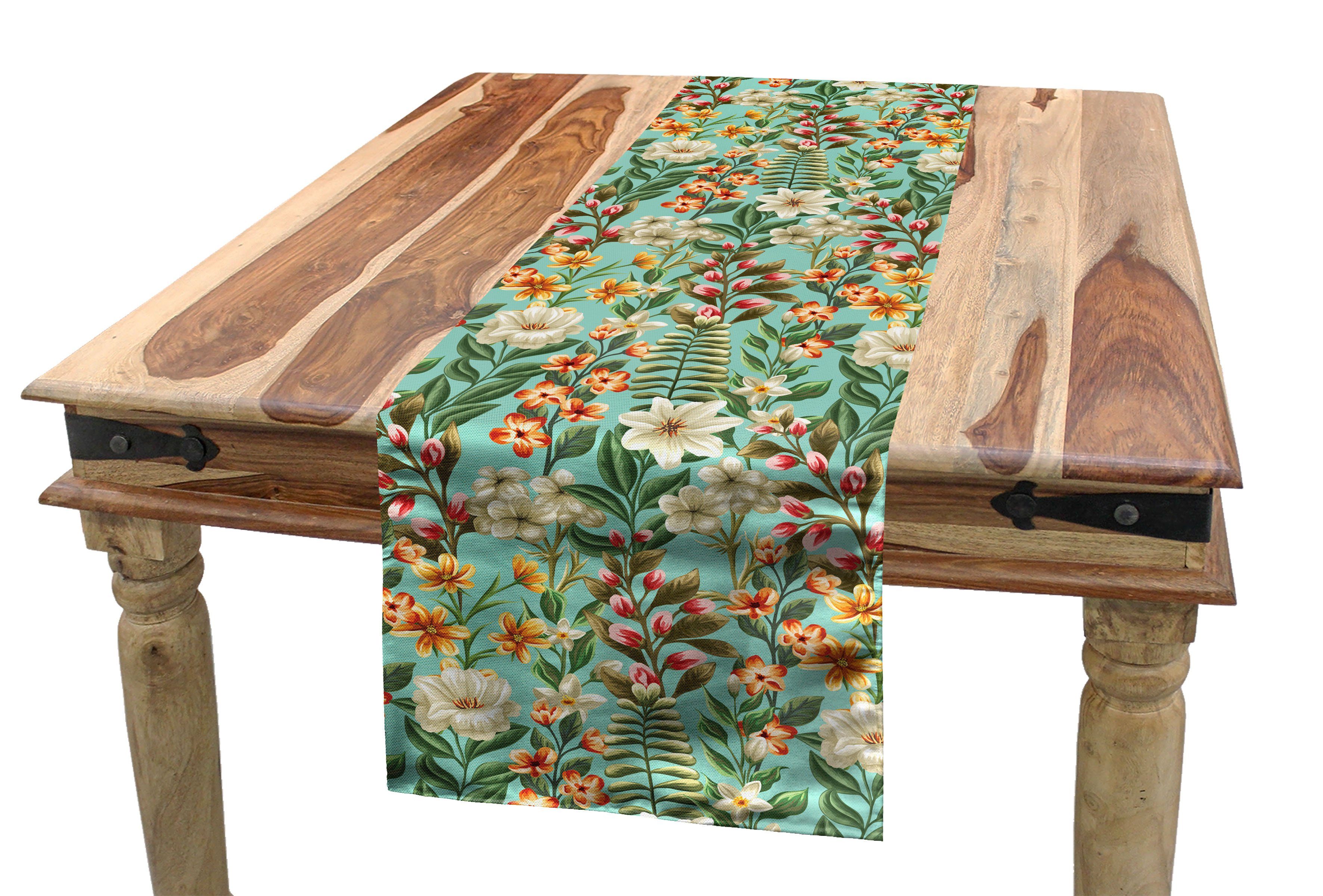 Abakuhaus Tischläufer Esszimmer Küche Rechteckiger Dekorativer Tischläufer, Floral Hawaii Exotische Flora Garten | Tischläufer