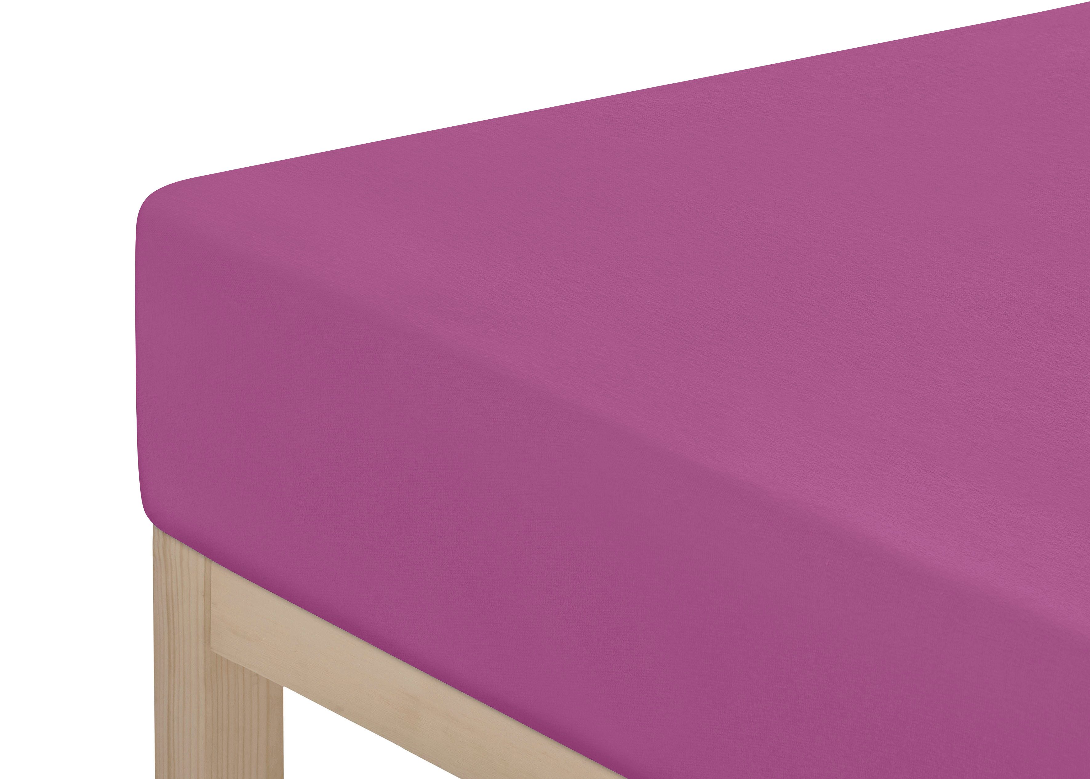 OTTO home Spannbettlaken Topper Basic, in Gr. 90x200, 140x200 oder 180x200 cm, Microfaser-Jersey, Gummizug: rundum, (1 Stück), Baumwolle, Matratzen bis 8 cm Höhe, Bettlaken, Spannbetttuch, Laken