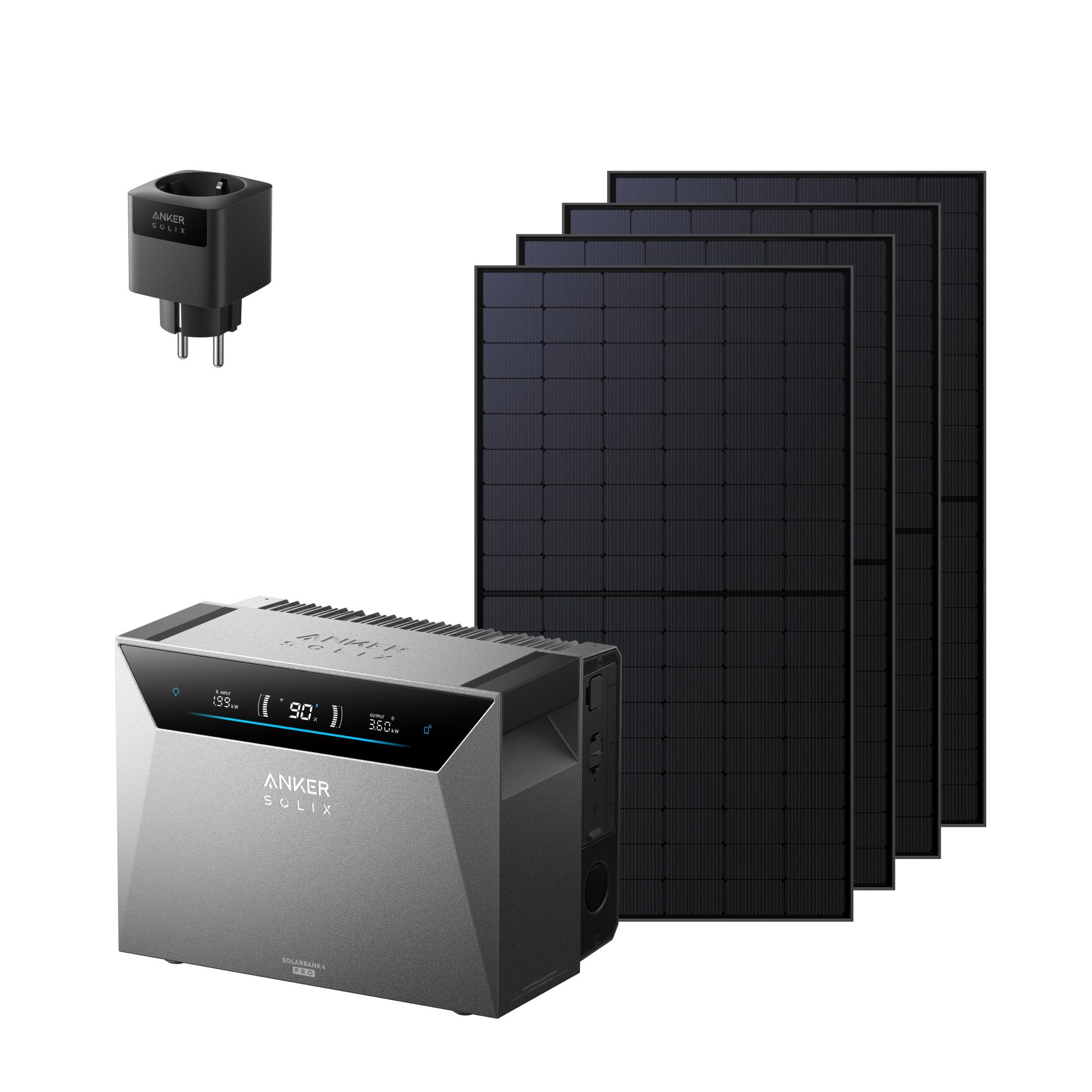 Anker Stromerzeuger Anker SOLIX Solarbank 4 Pro, 5000W, 4 MPPT, 30kWh, Plug & Play, (6-tlg)