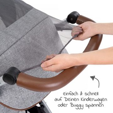 Insektenschutzplissee Grau, Zamboo, Universal Insektenschutz / Mückennetz für Kinderwagen & Buggy